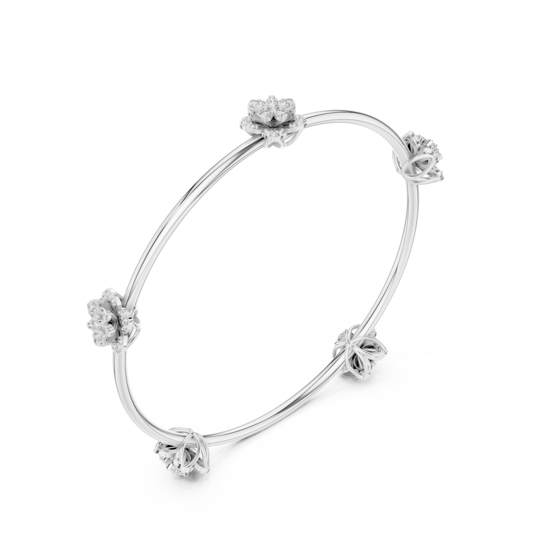 Blooming Grace Lab-Grown Diamond Bangle Bracelet