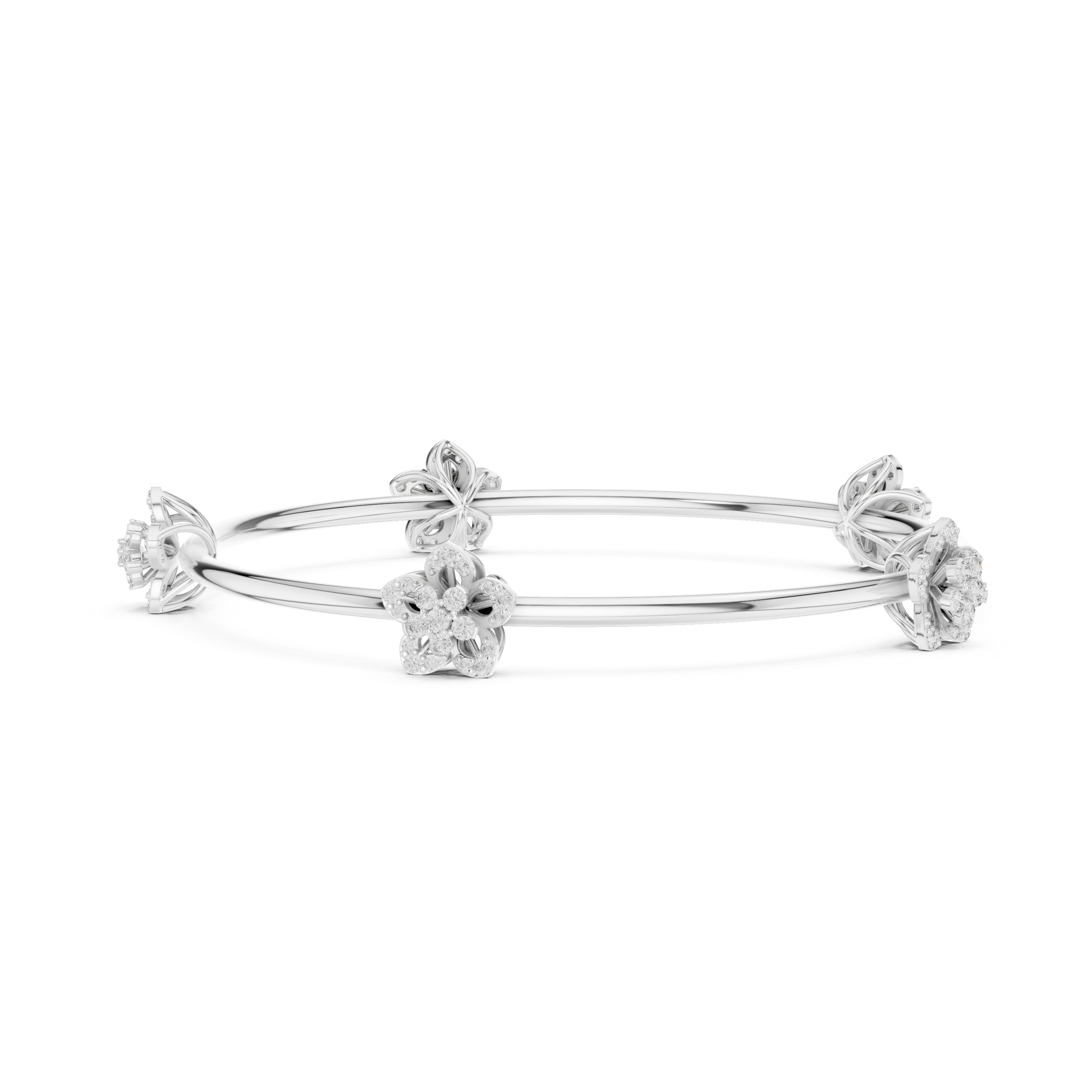 Blooming Grace Lab-Grown Diamond Bangle Bracelet