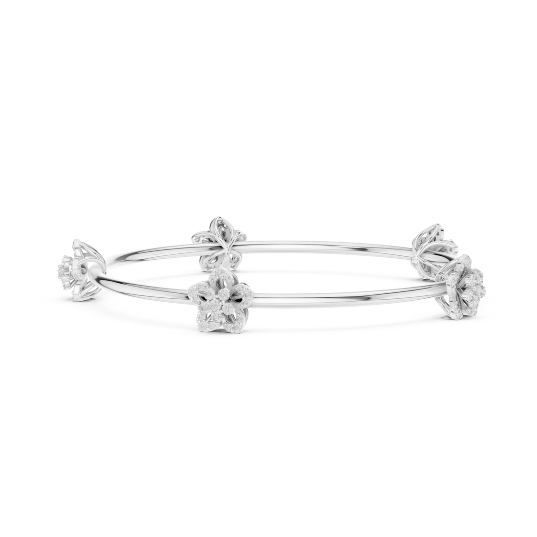Blooming Grace Lab-Grown Diamond Bangle Bracelet
