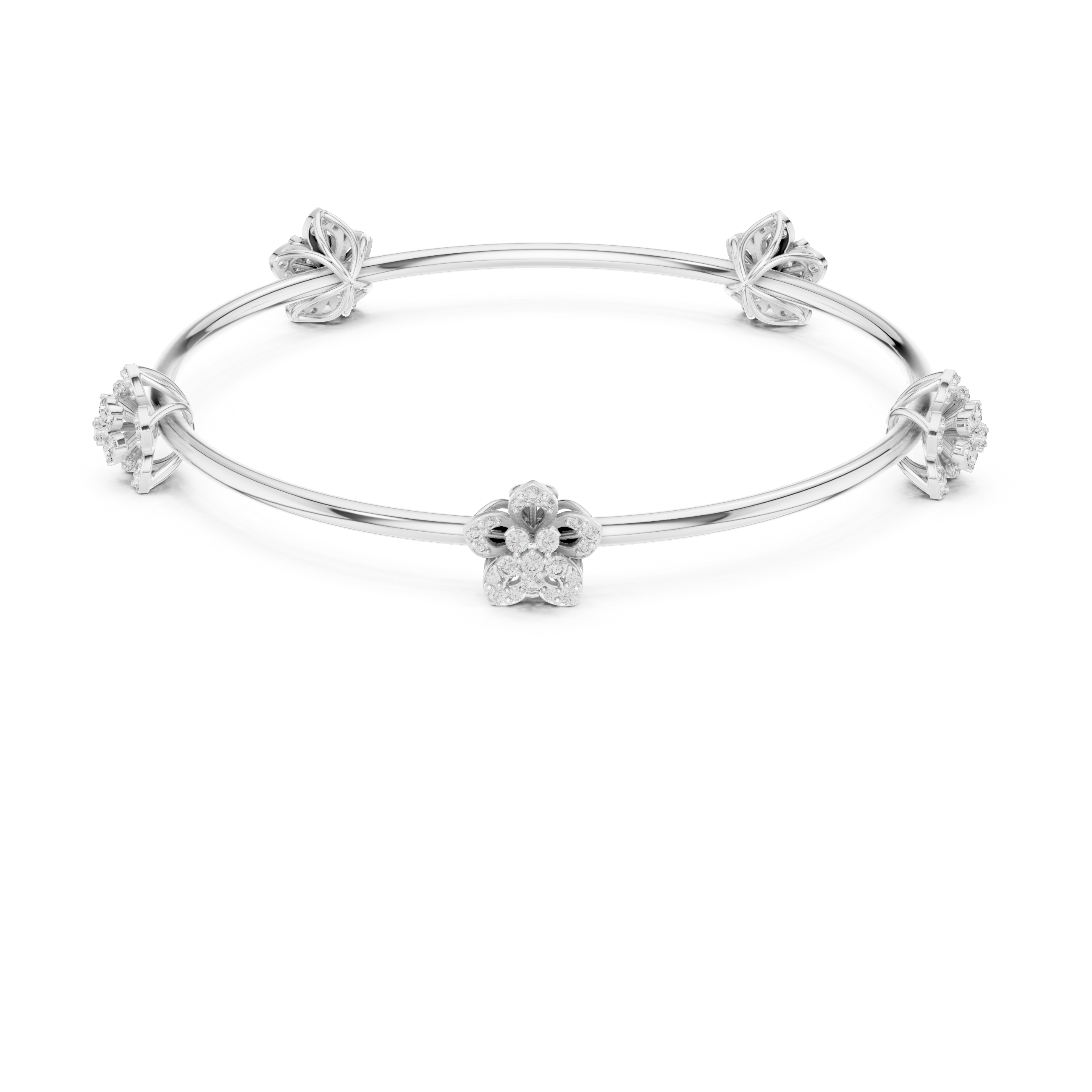 Blooming Grace Lab-Grown Diamond Bangle Bracelet