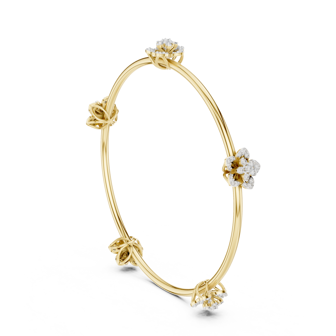 Blooming Grace Lab-Grown Diamond Bangle Bracelet