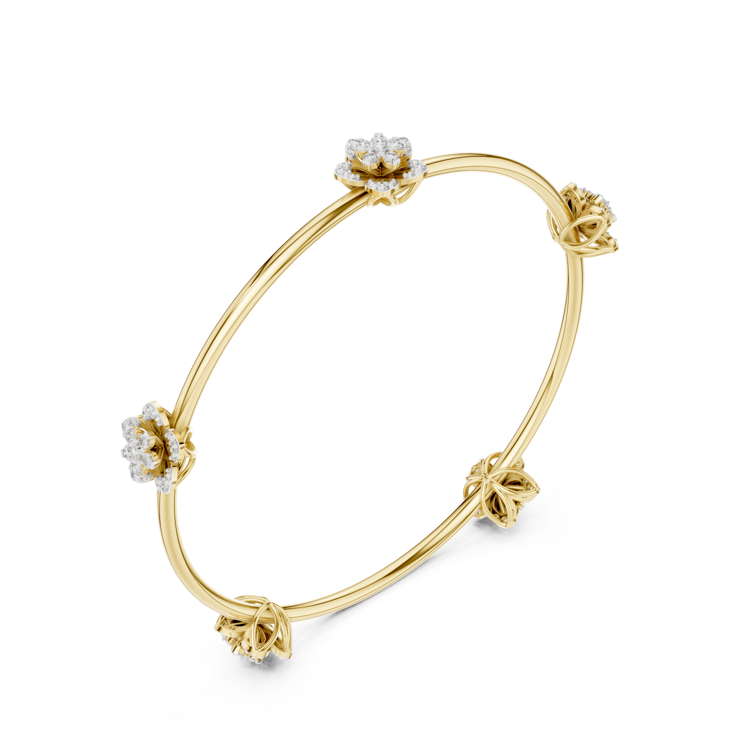 Blooming Grace Lab-Grown Diamond Bangle Bracelet