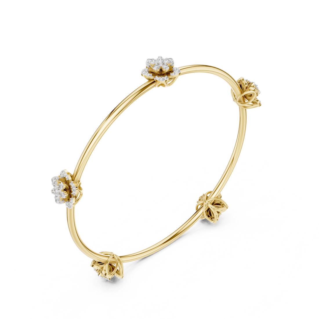 Blooming Grace Lab-Grown Diamond Bangle Bracelet