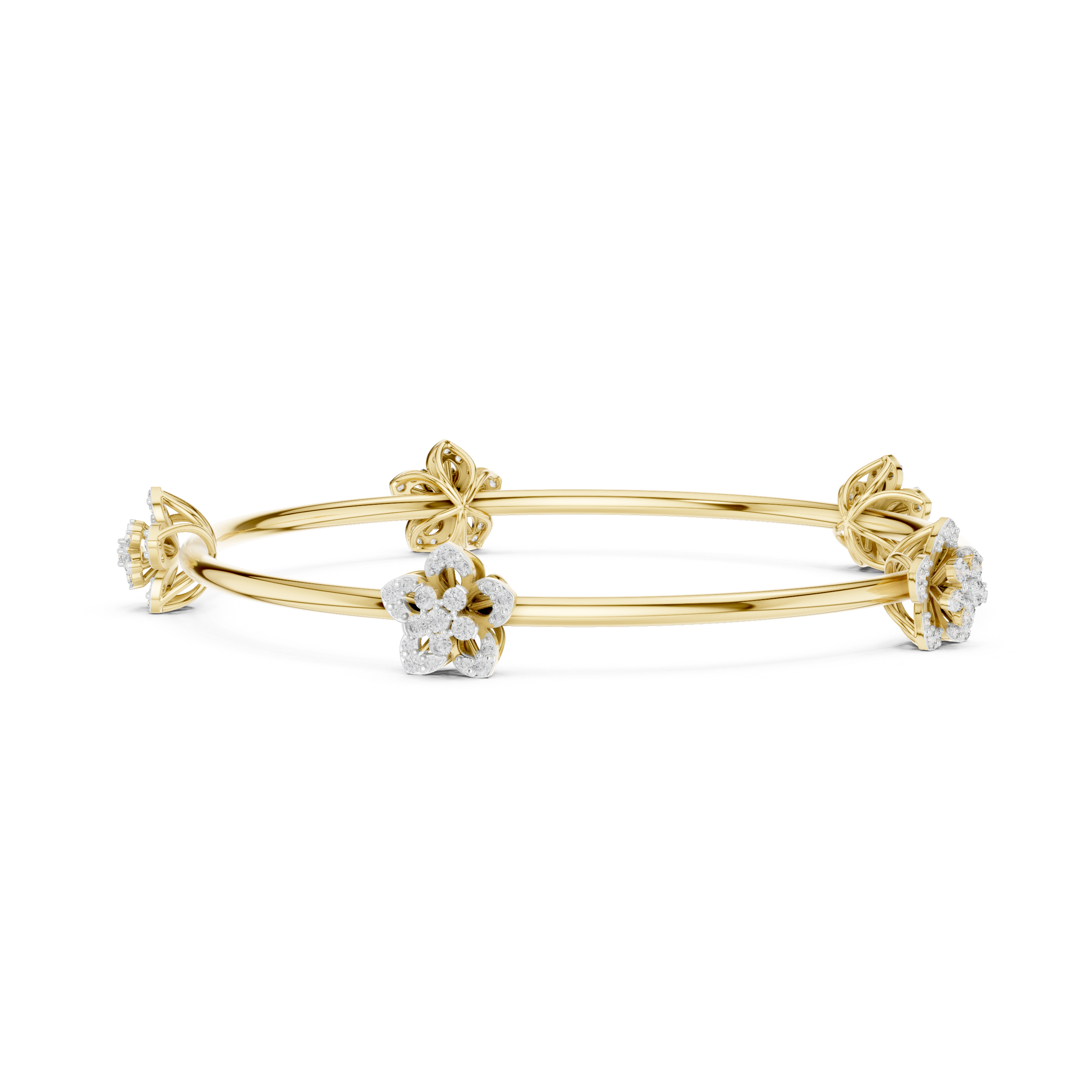 Blooming Grace Lab-Grown Diamond Bangle Bracelet