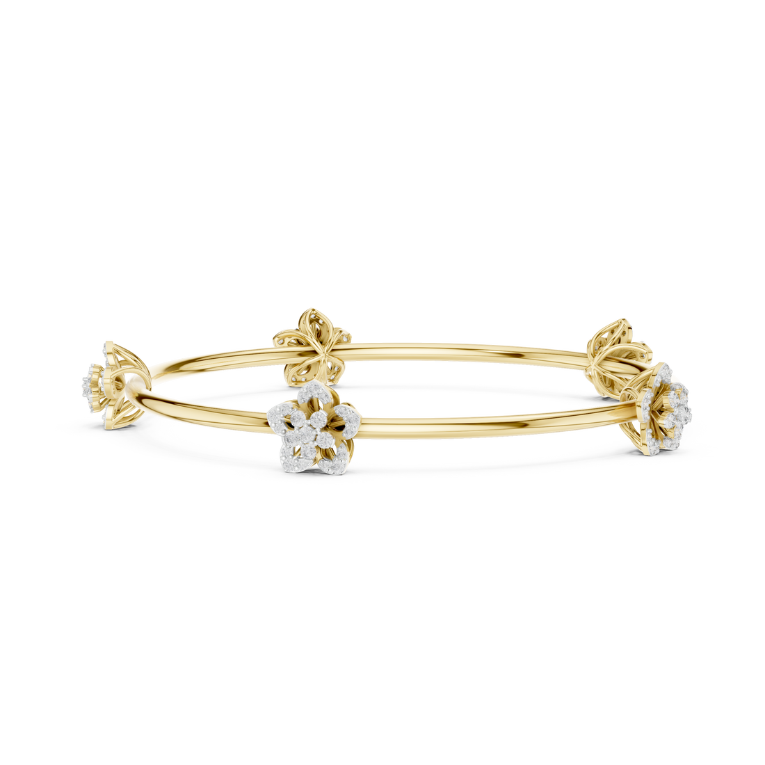 Blooming Grace Lab-Grown Diamond Bangle Bracelet