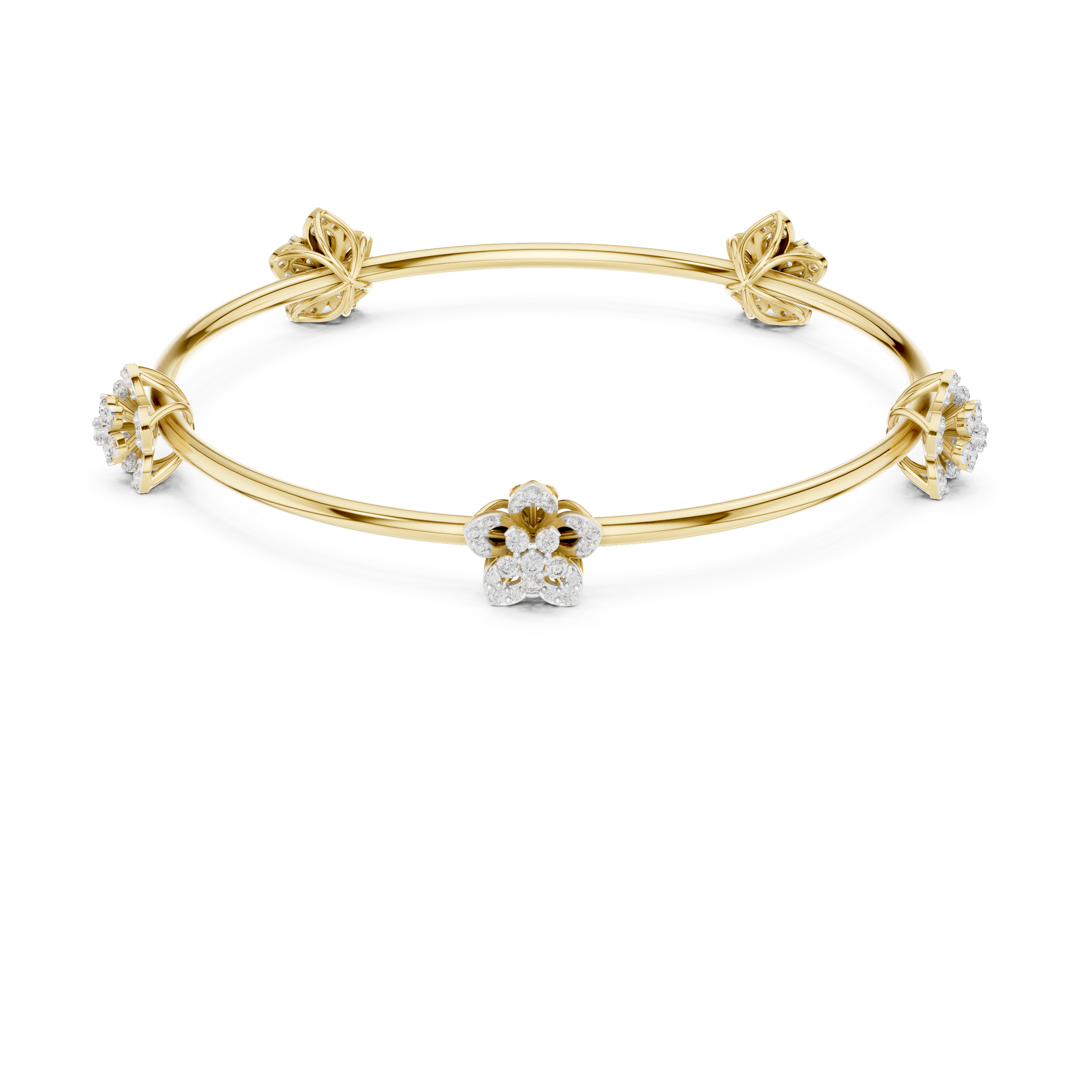 Blooming Grace Lab-Grown Diamond Bangle Bracelet