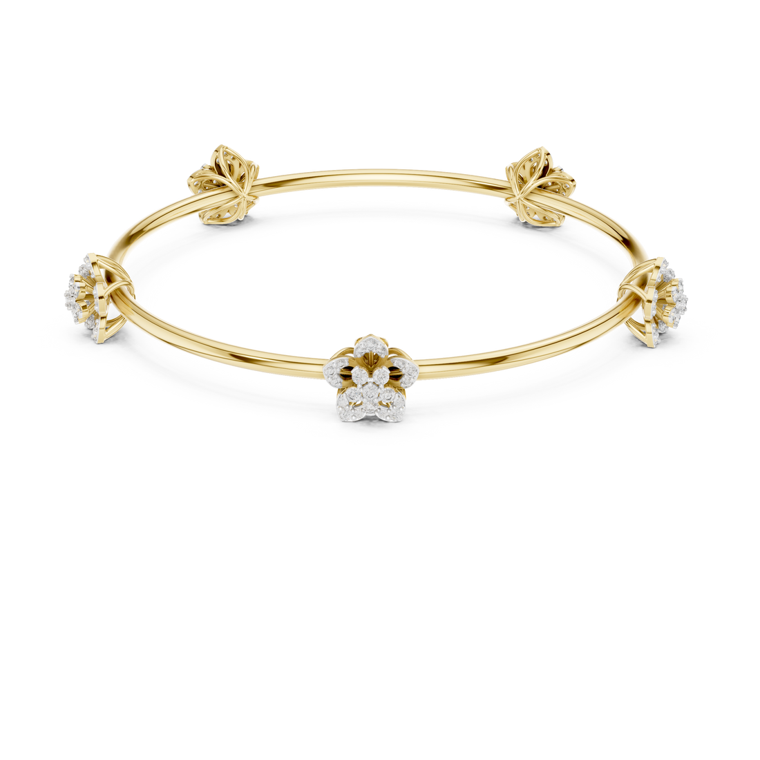 Blooming Grace Lab-Grown Diamond Bangle Bracelet