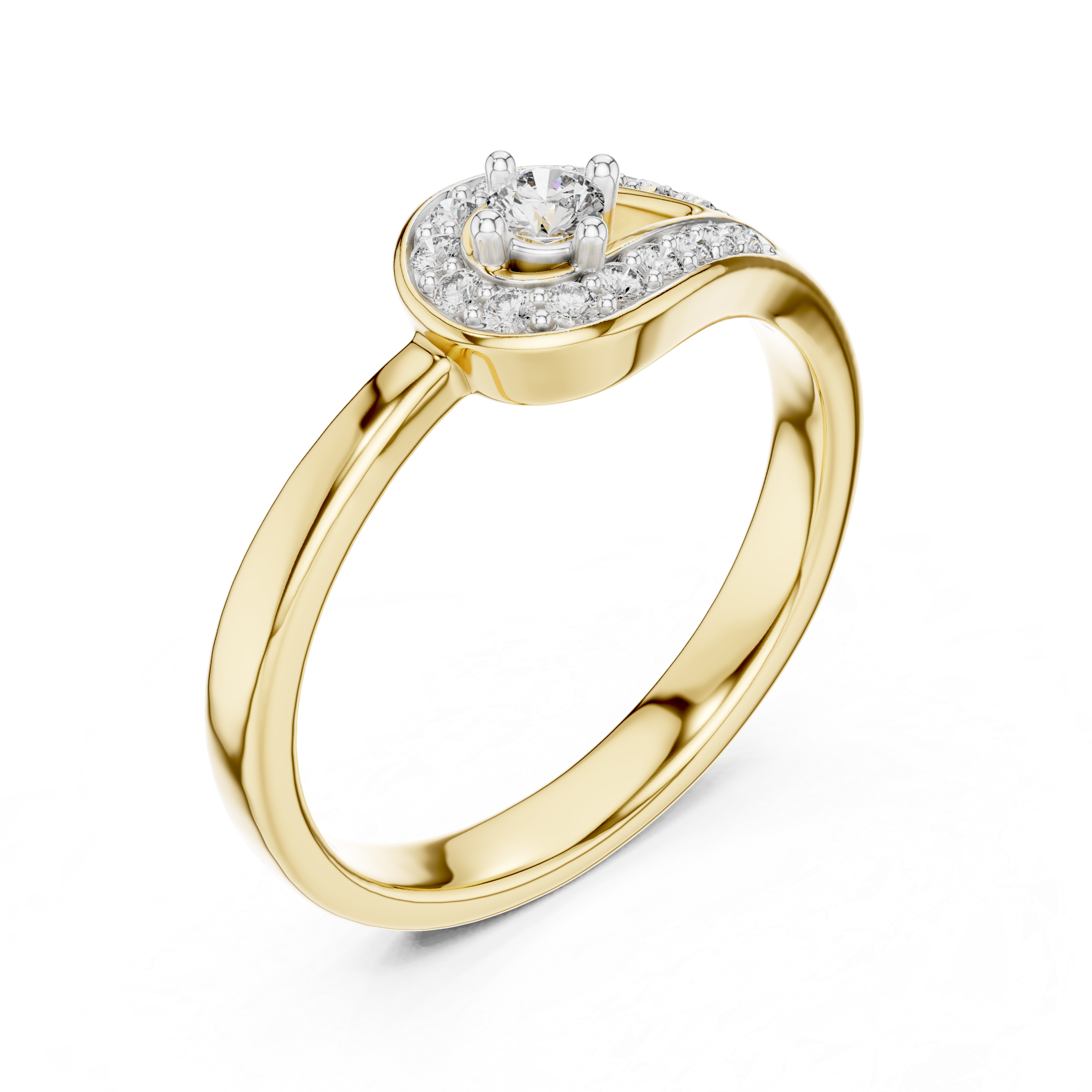 Golden Embrace Halo Lab-Grown Diamond Ring