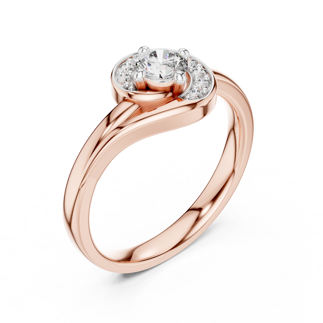 Luna Curve Lab-Grown Diamond Halo Ring