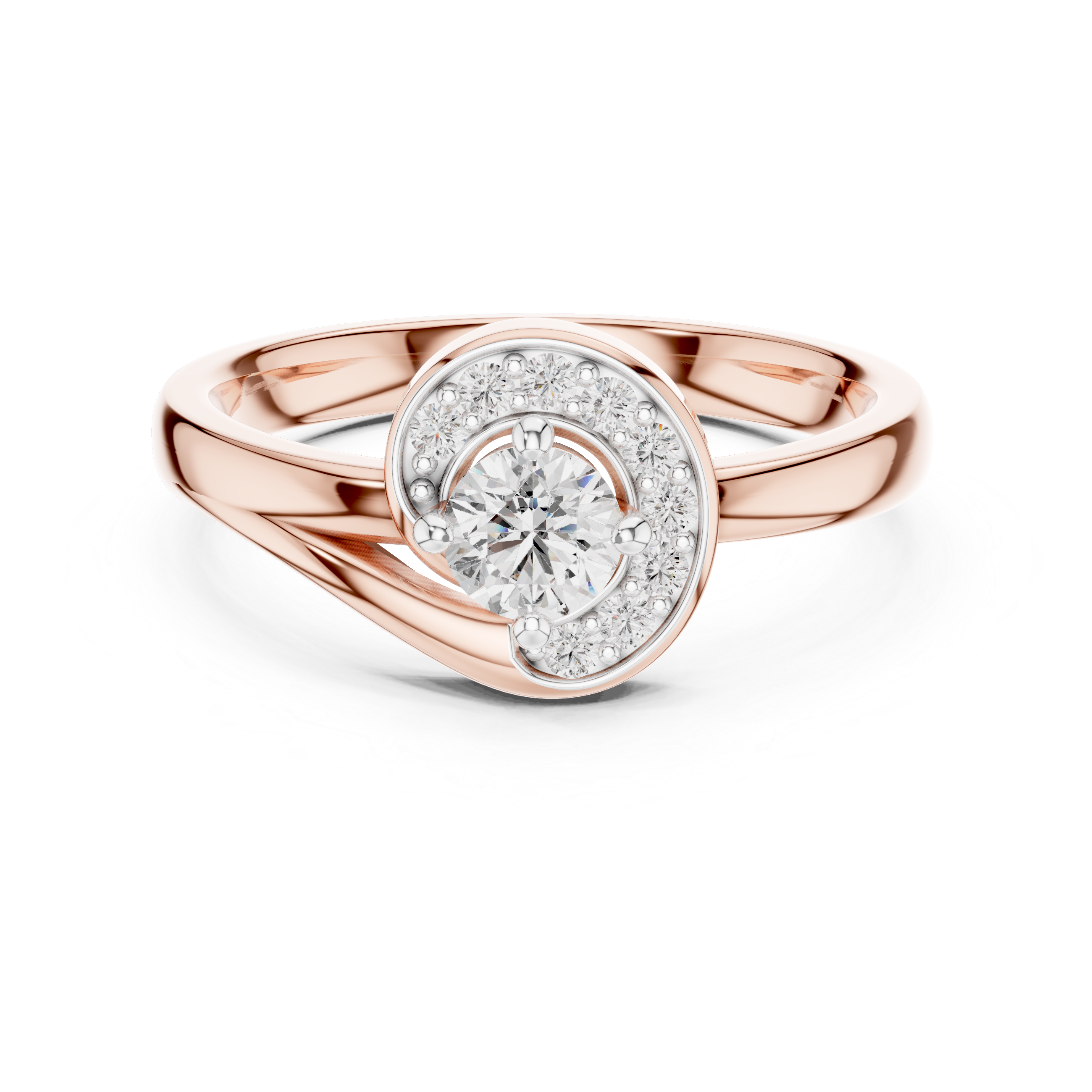 Luna Curve Lab-Grown Diamond Halo Ring