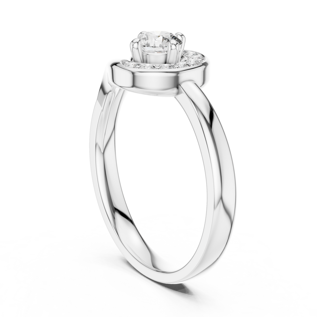 Luna Curve Lab-Grown Diamond Halo Ring