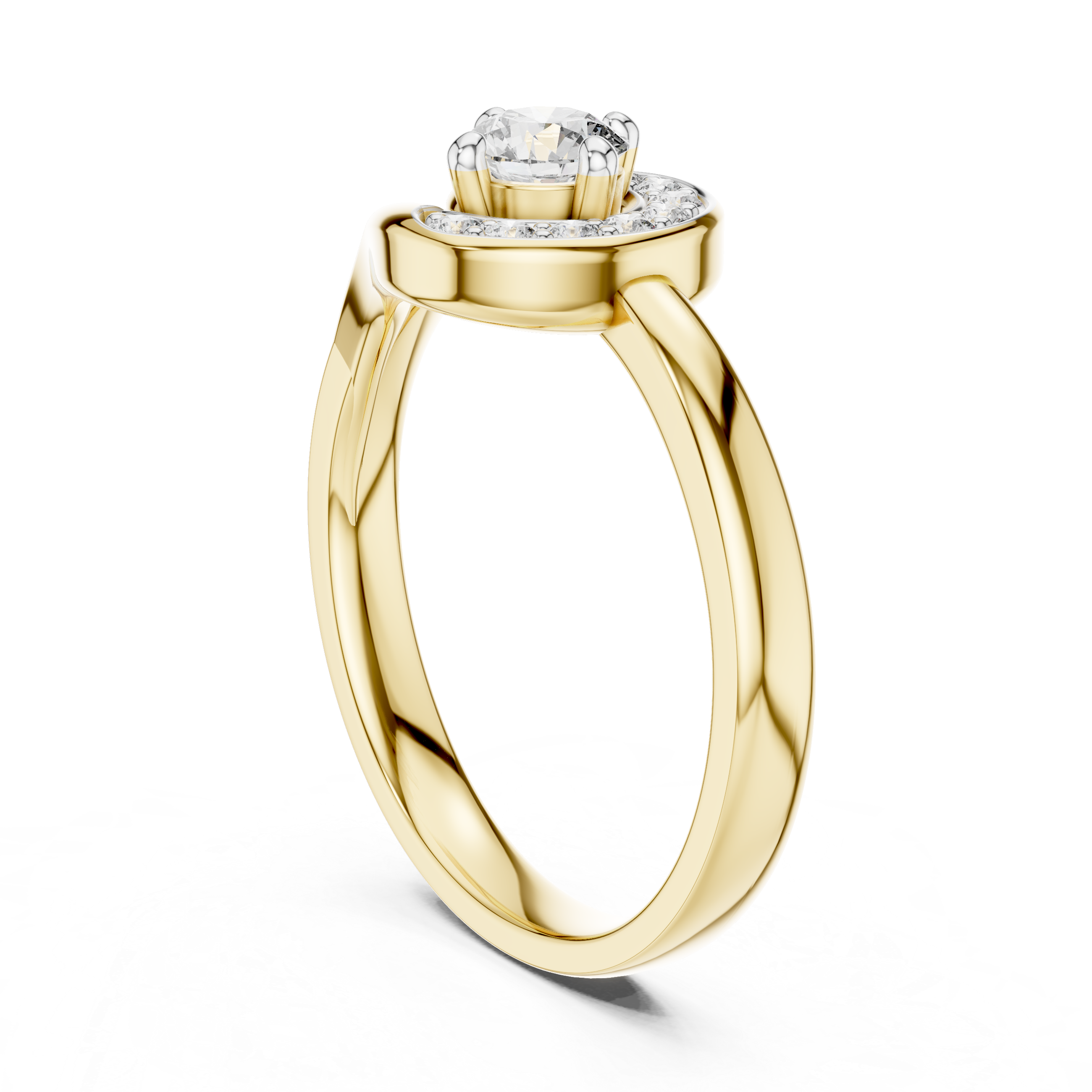 Luna Curve Lab-Grown Diamond Halo Ring