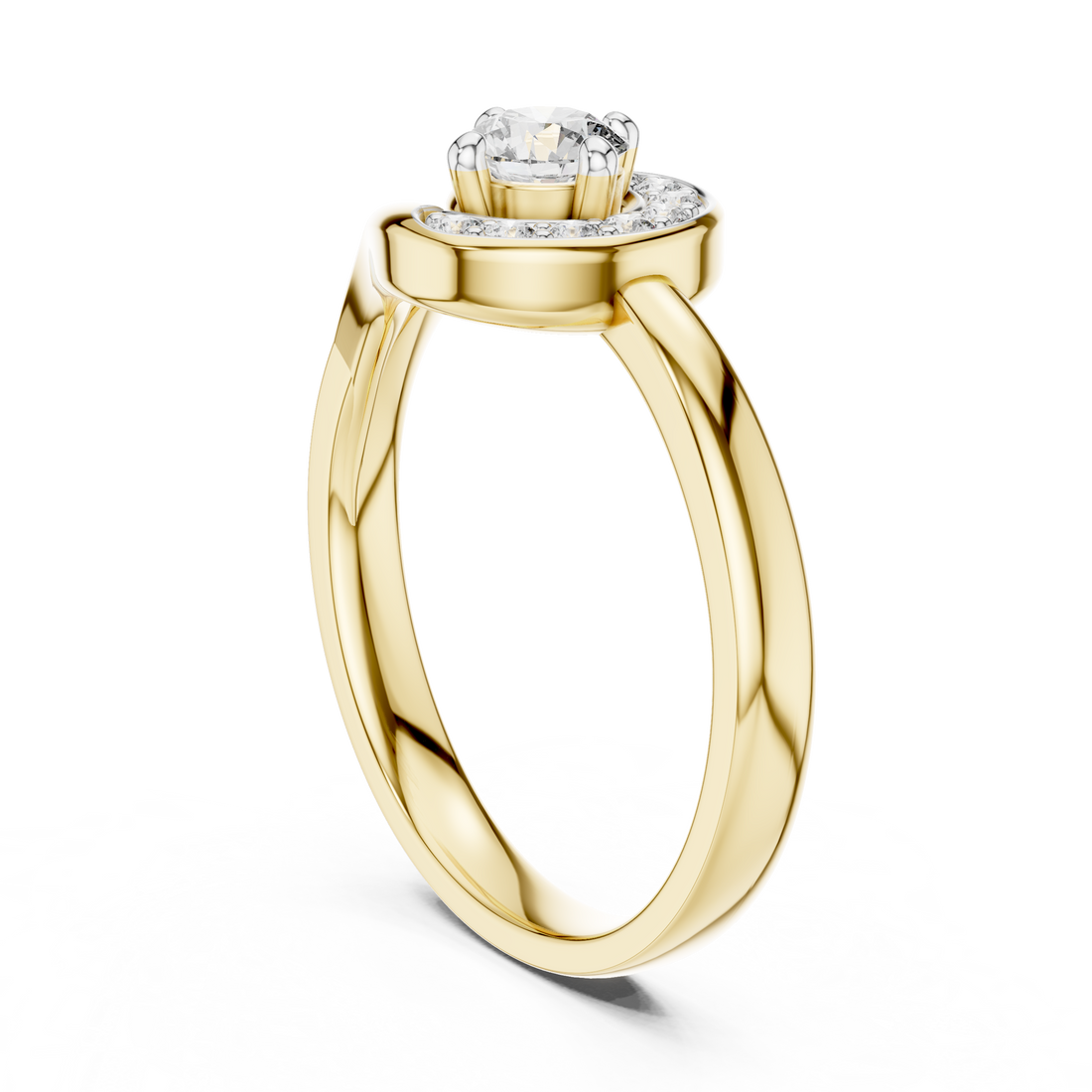 Luna Curve Lab-Grown Diamond Halo Ring