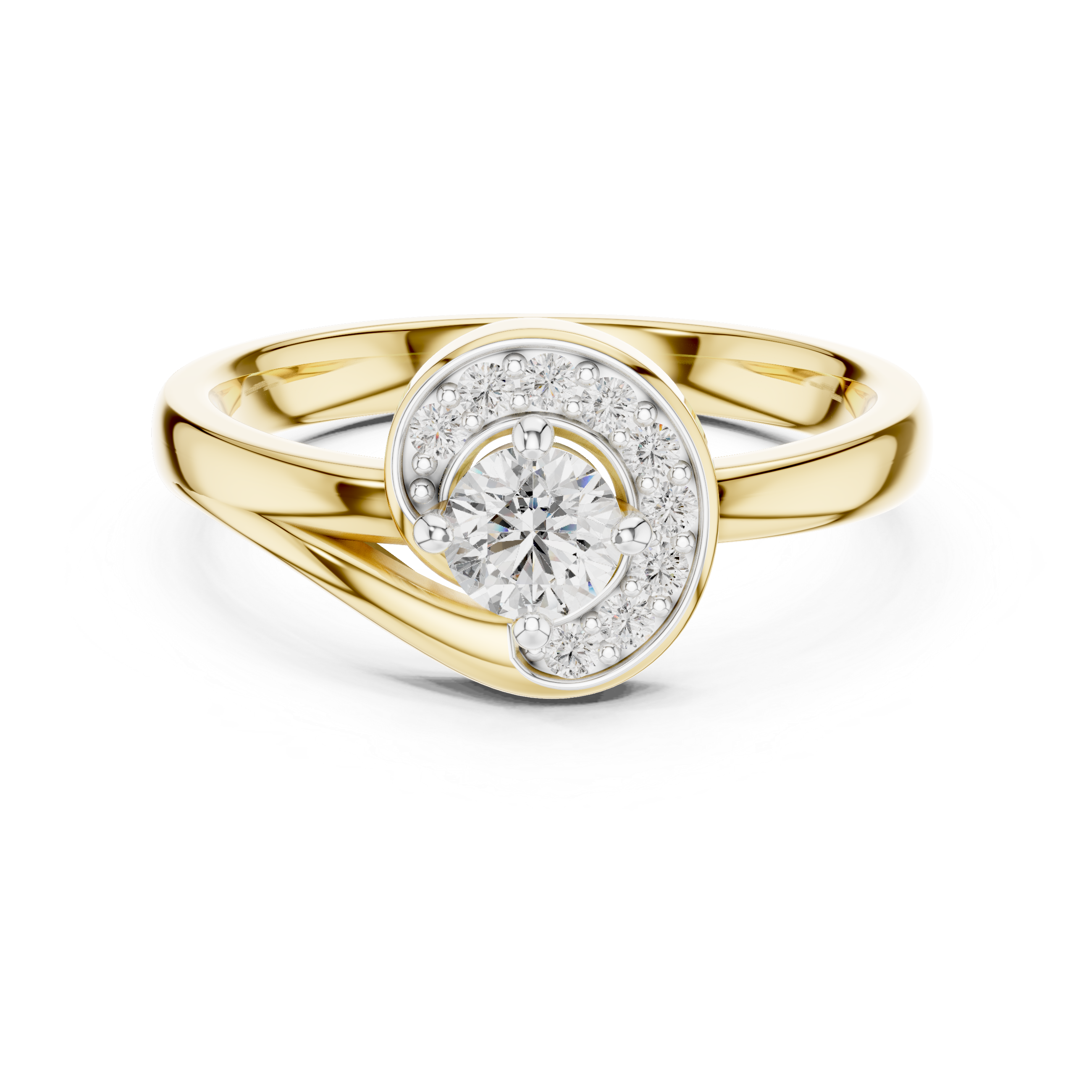 Luna Curve Lab-Grown Diamond Halo Ring