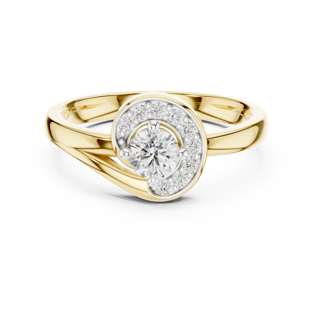 Luna Curve Lab-Grown Diamond Halo Ring