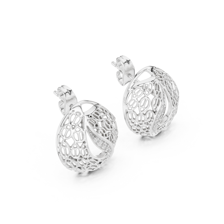 Rose Whisper Filigree Lab-Grown Diamond Stud Earrings