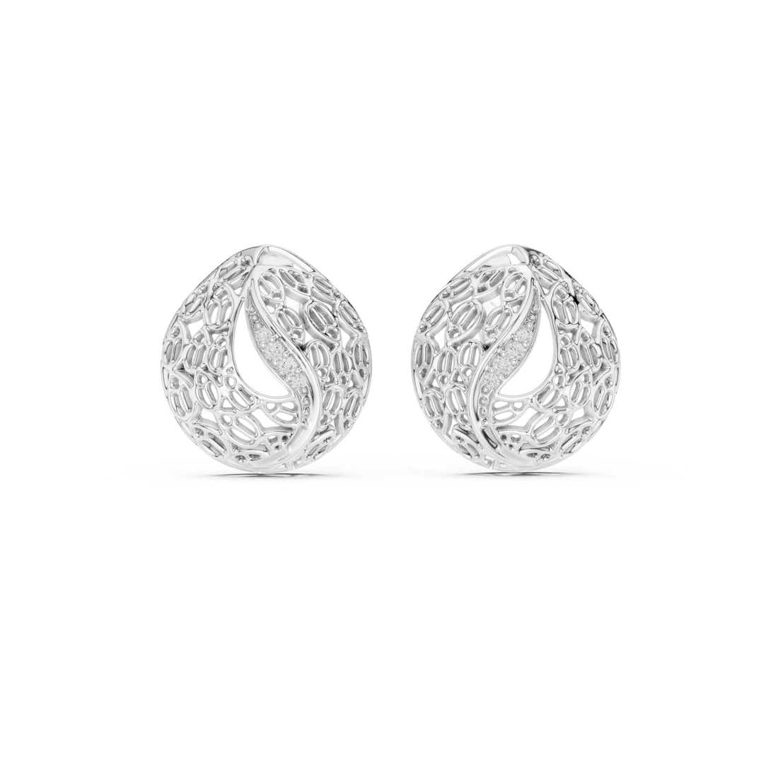 Rose Whisper Filigree Lab-Grown Diamond Stud Earrings