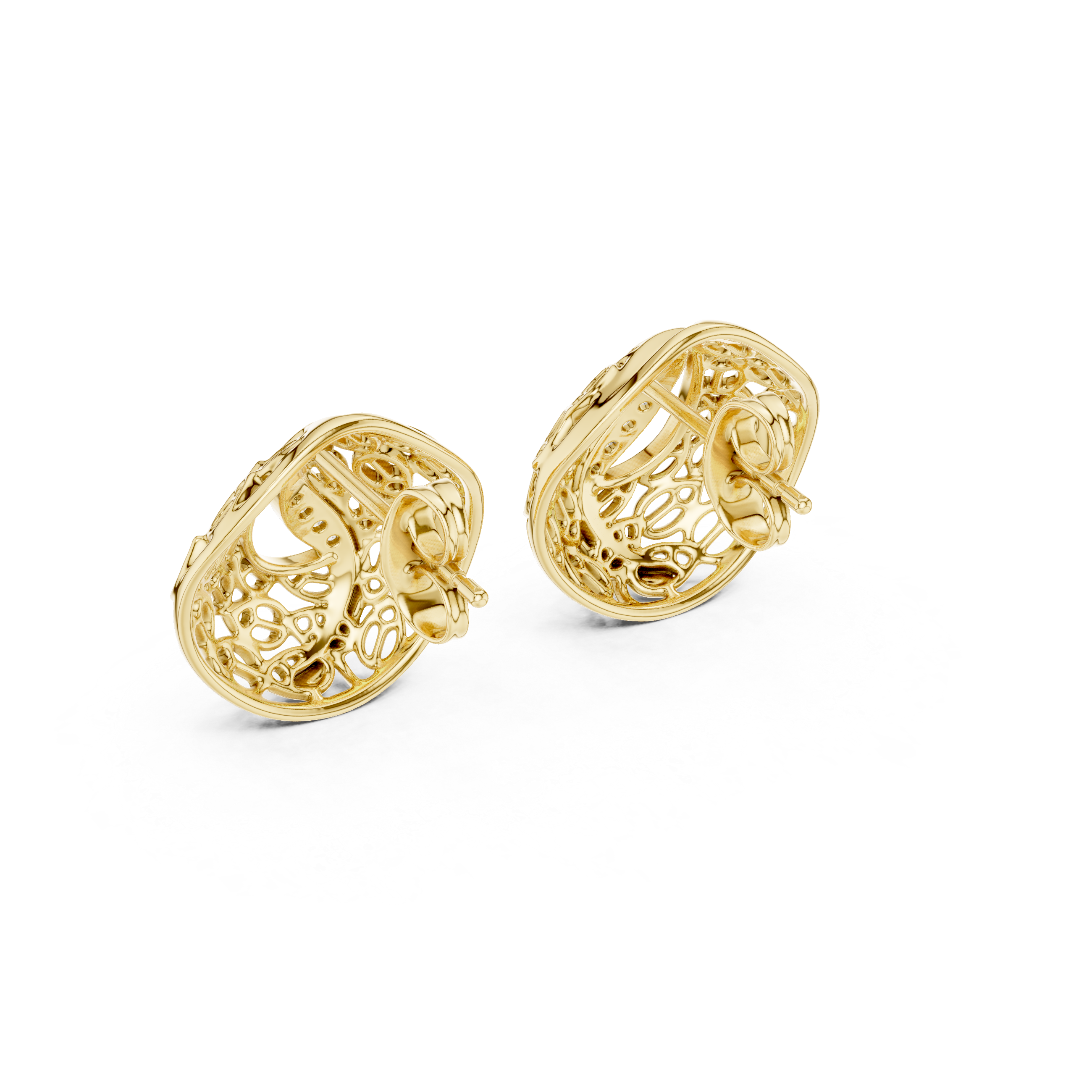 Rose Whisper Filigree Lab-Grown Diamond Stud Earrings