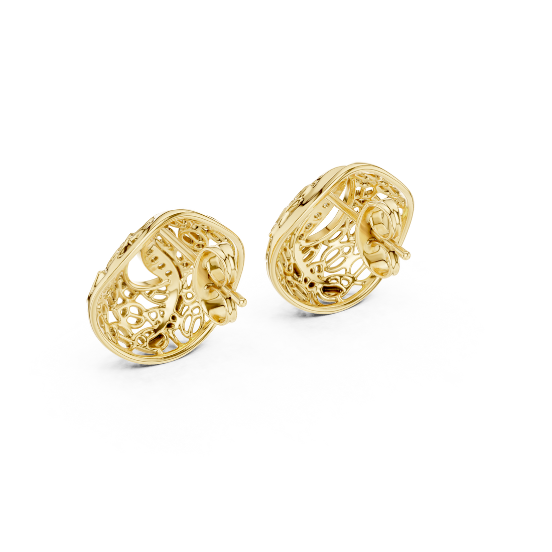 Rose Whisper Filigree Lab-Grown Diamond Stud Earrings