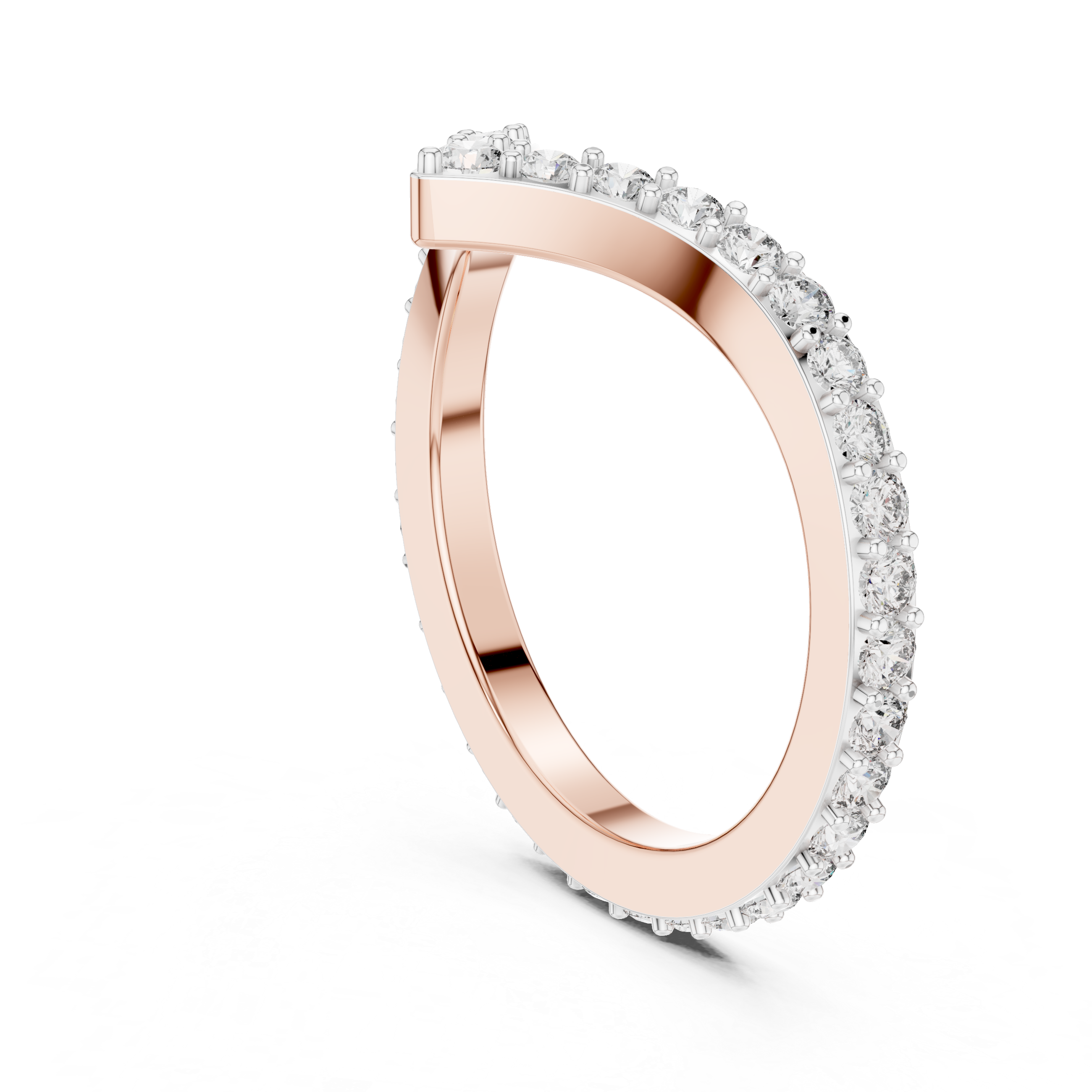 V-Contour Lab-Grown Diamond Chevron Band