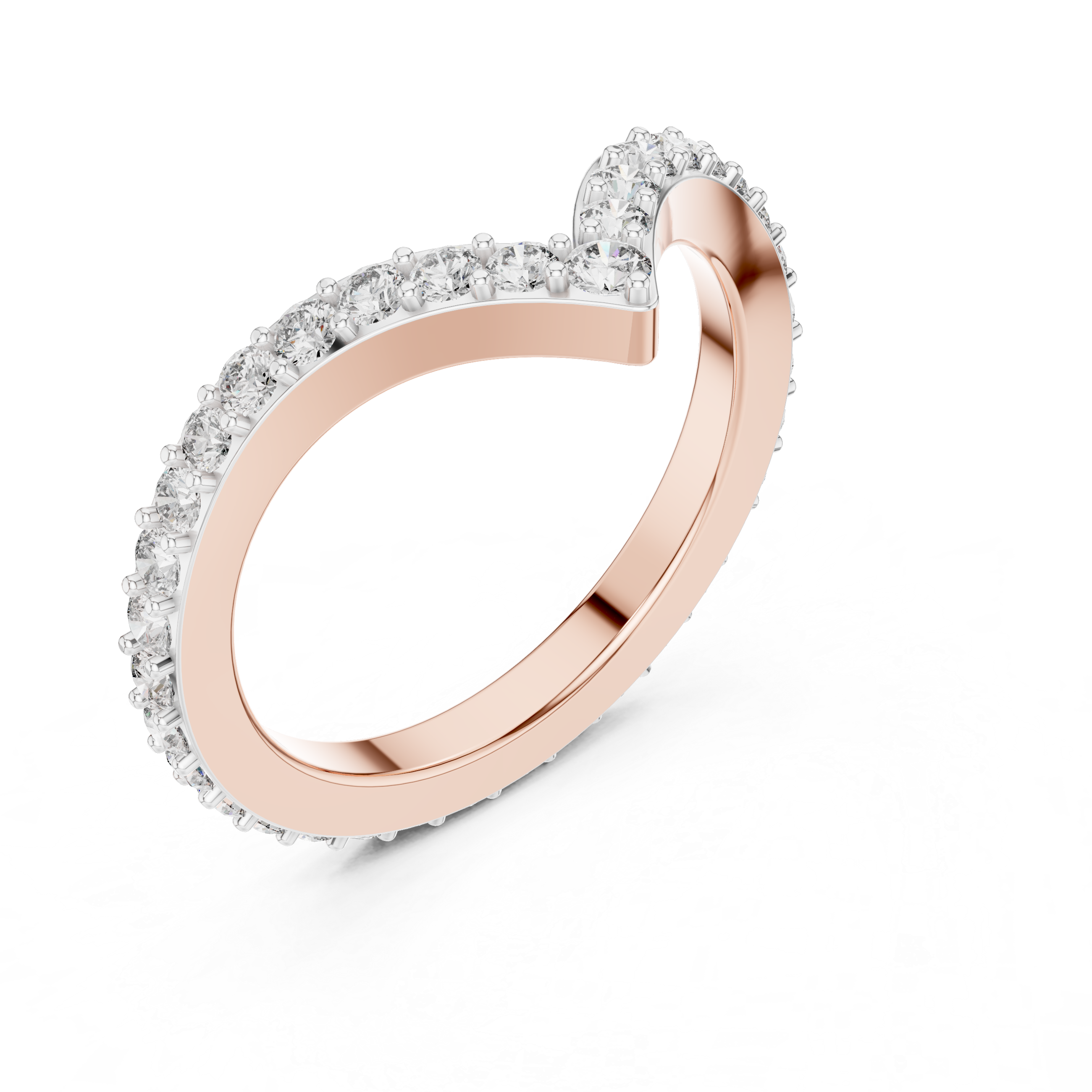 V-Contour Lab-Grown Diamond Chevron Band