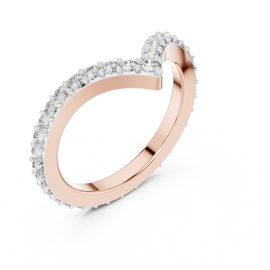 V-Contour Lab-Grown Diamond Chevron Band