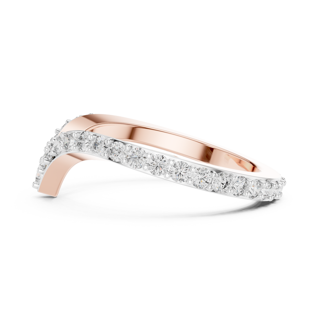V-Contour Lab-Grown Diamond Chevron Band