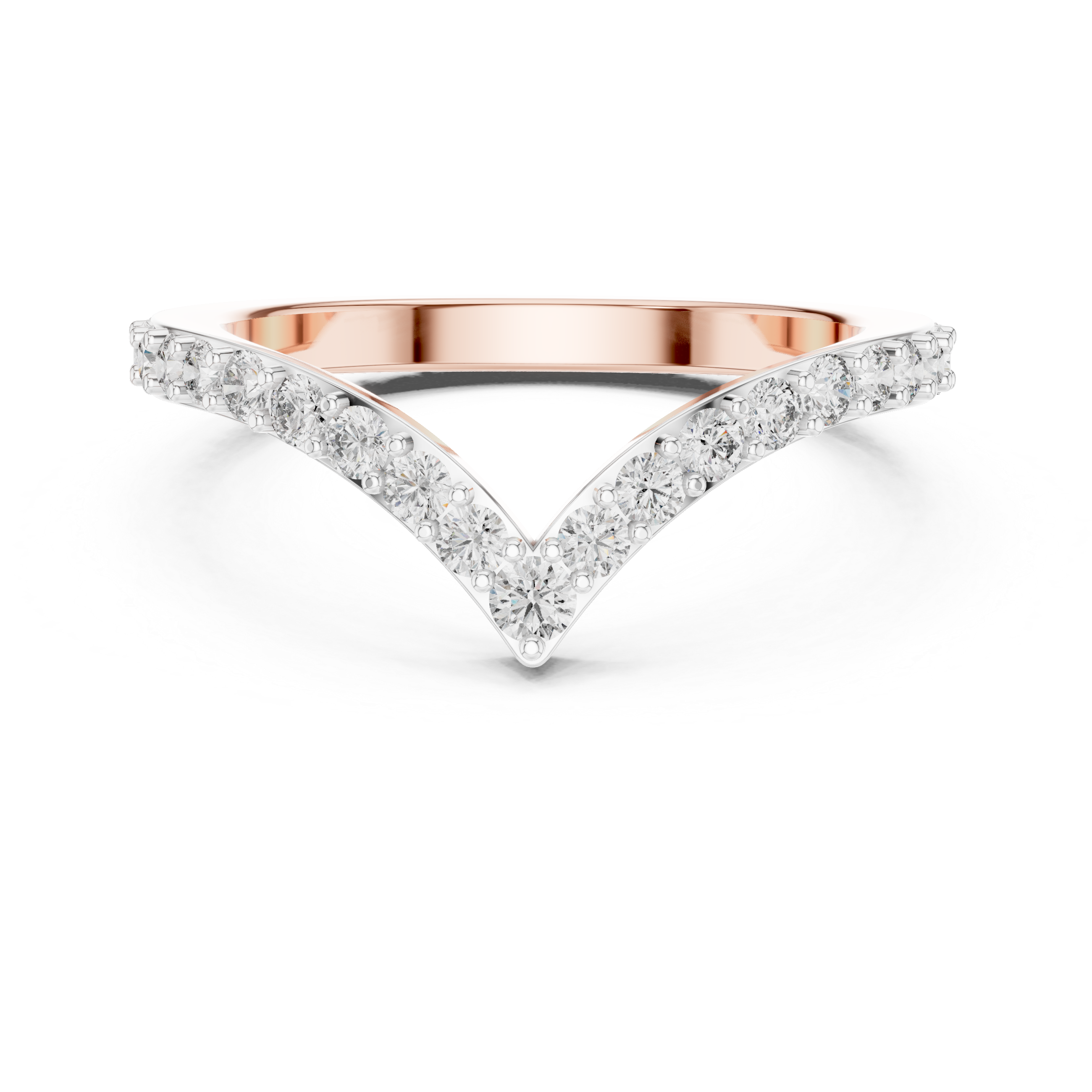 V-Contour Lab-Grown Diamond Chevron Band