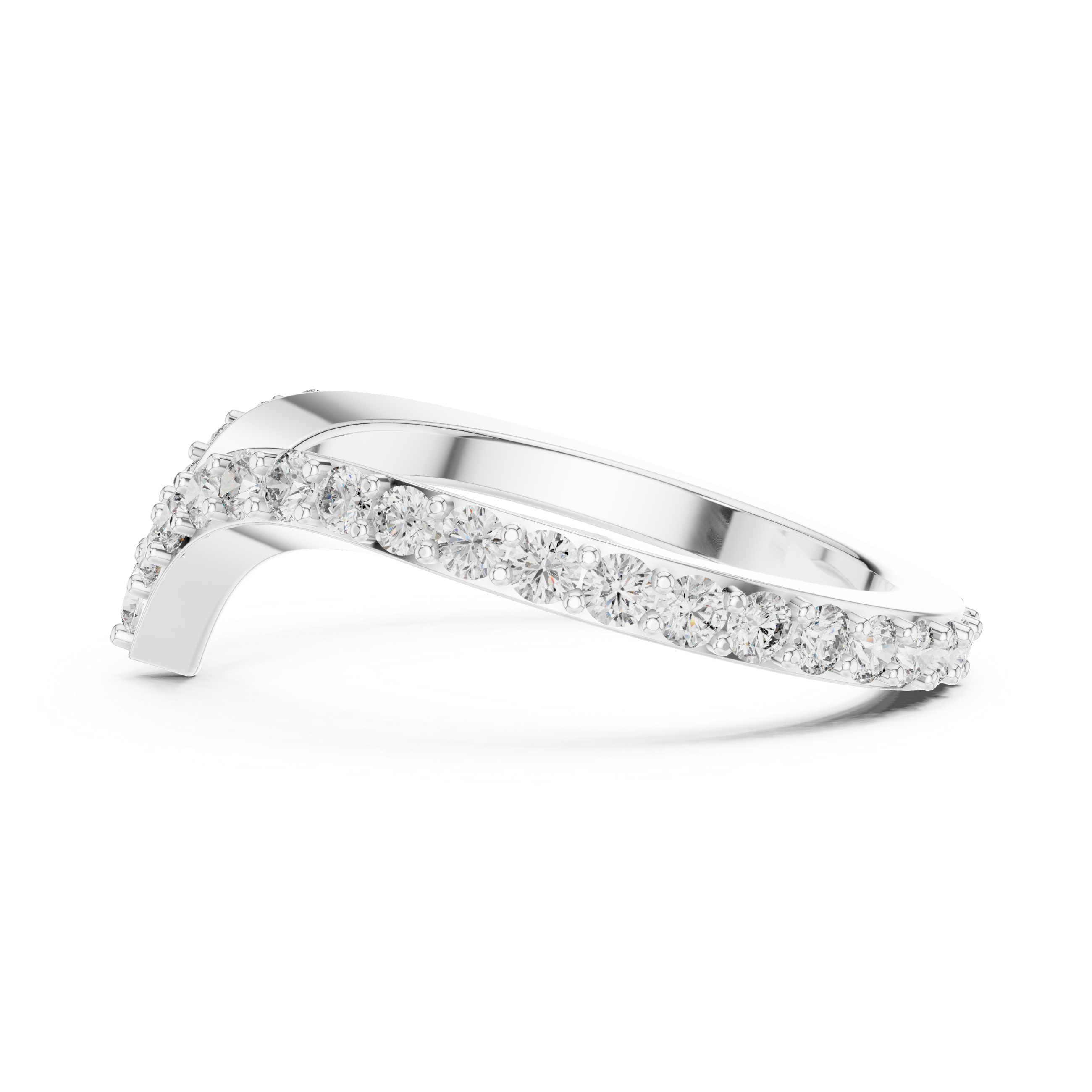 V-Contour Lab-Grown Diamond Chevron Band