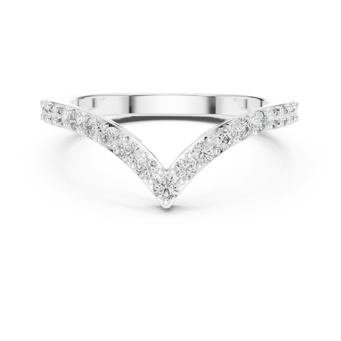 V-Contour Lab-Grown Diamond Chevron Band