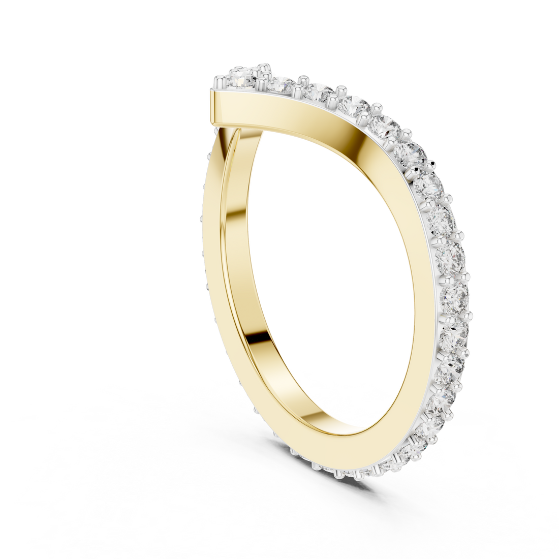 V-Contour Lab-Grown Diamond Chevron Band