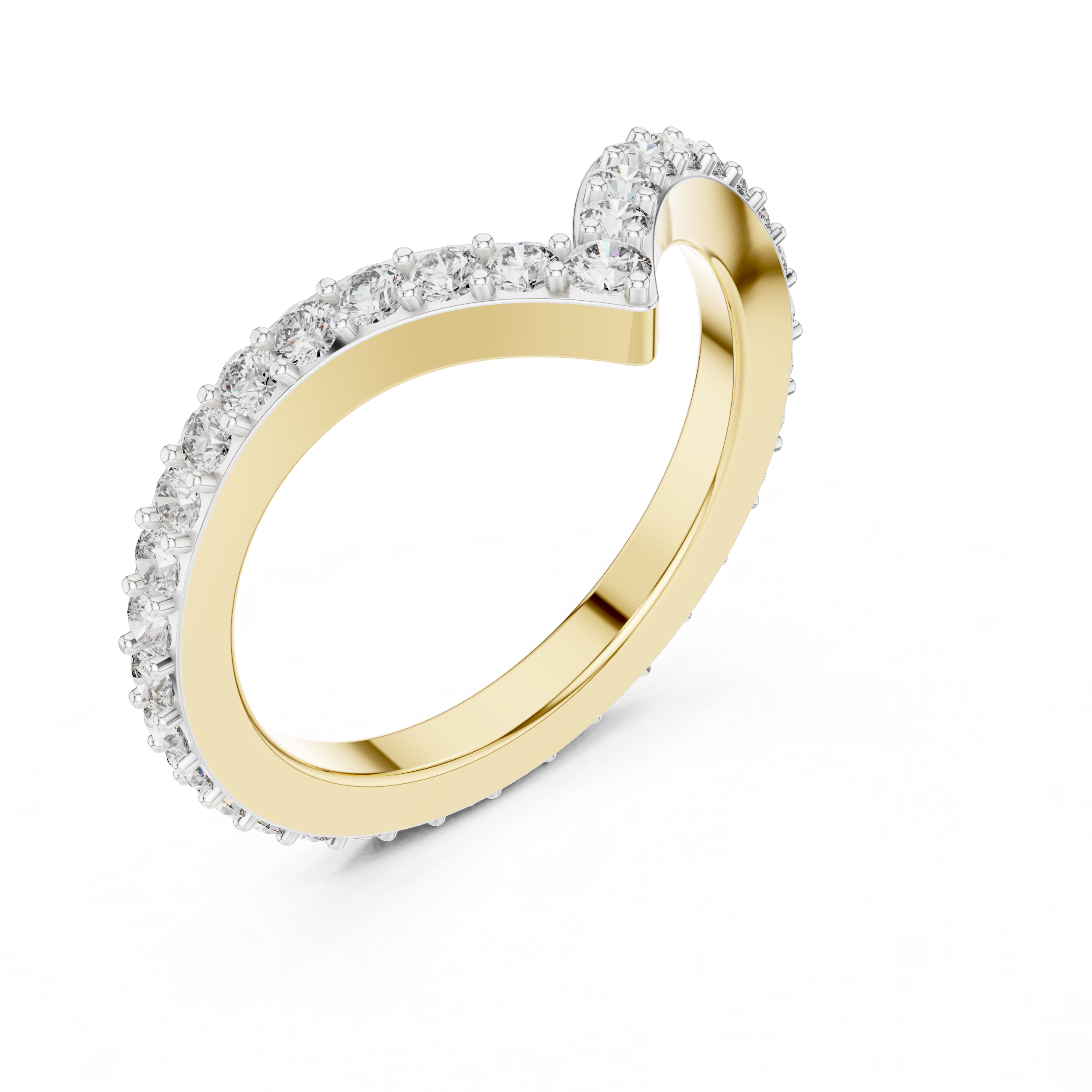V-Contour Lab-Grown Diamond Chevron Band