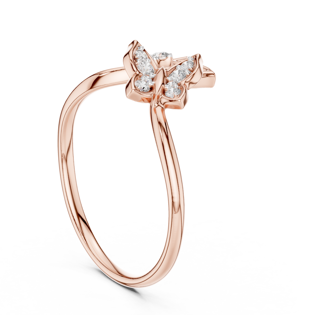 Dual Butterfly Lab-Grown Diamond Ring