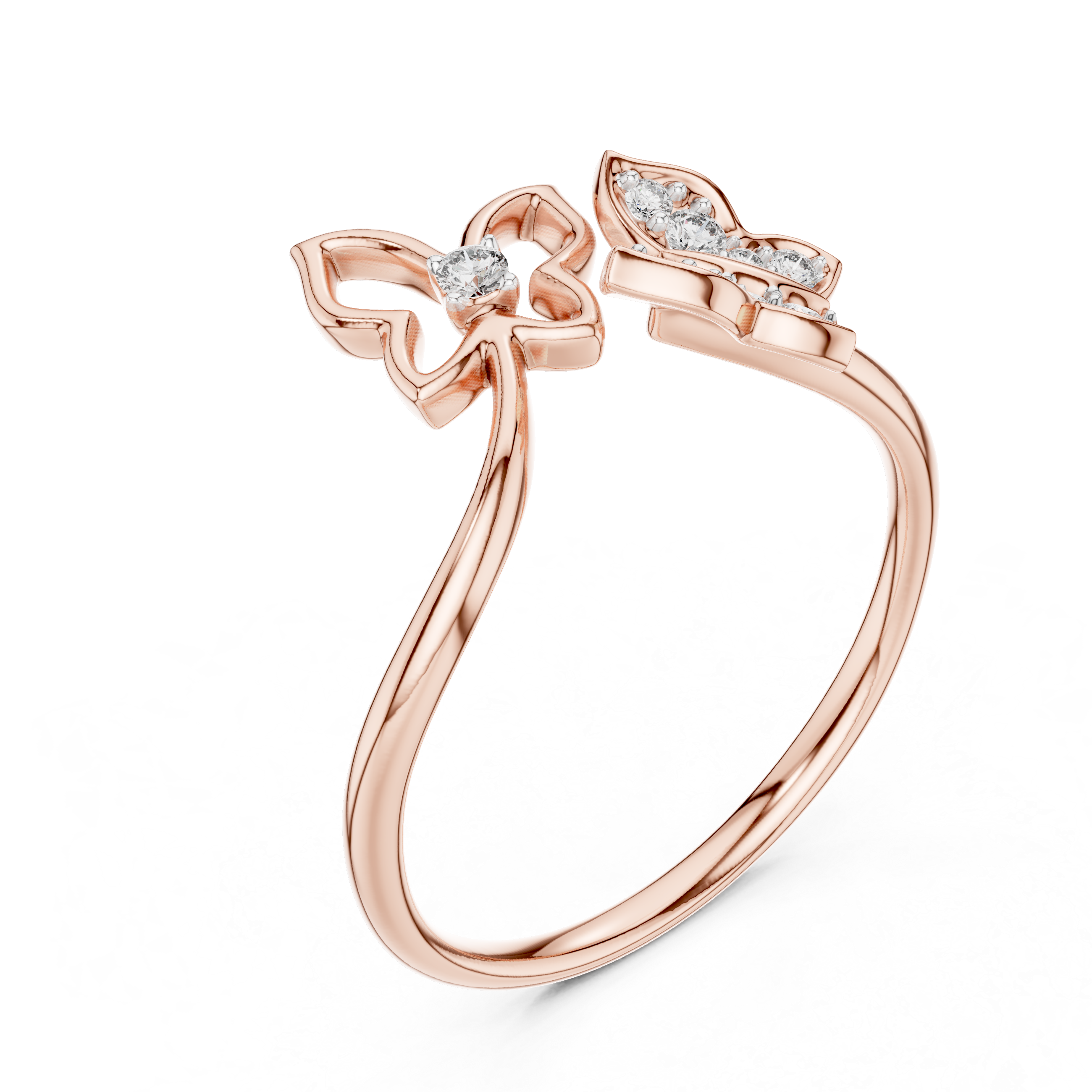 Dual Butterfly Lab-Grown Diamond Ring