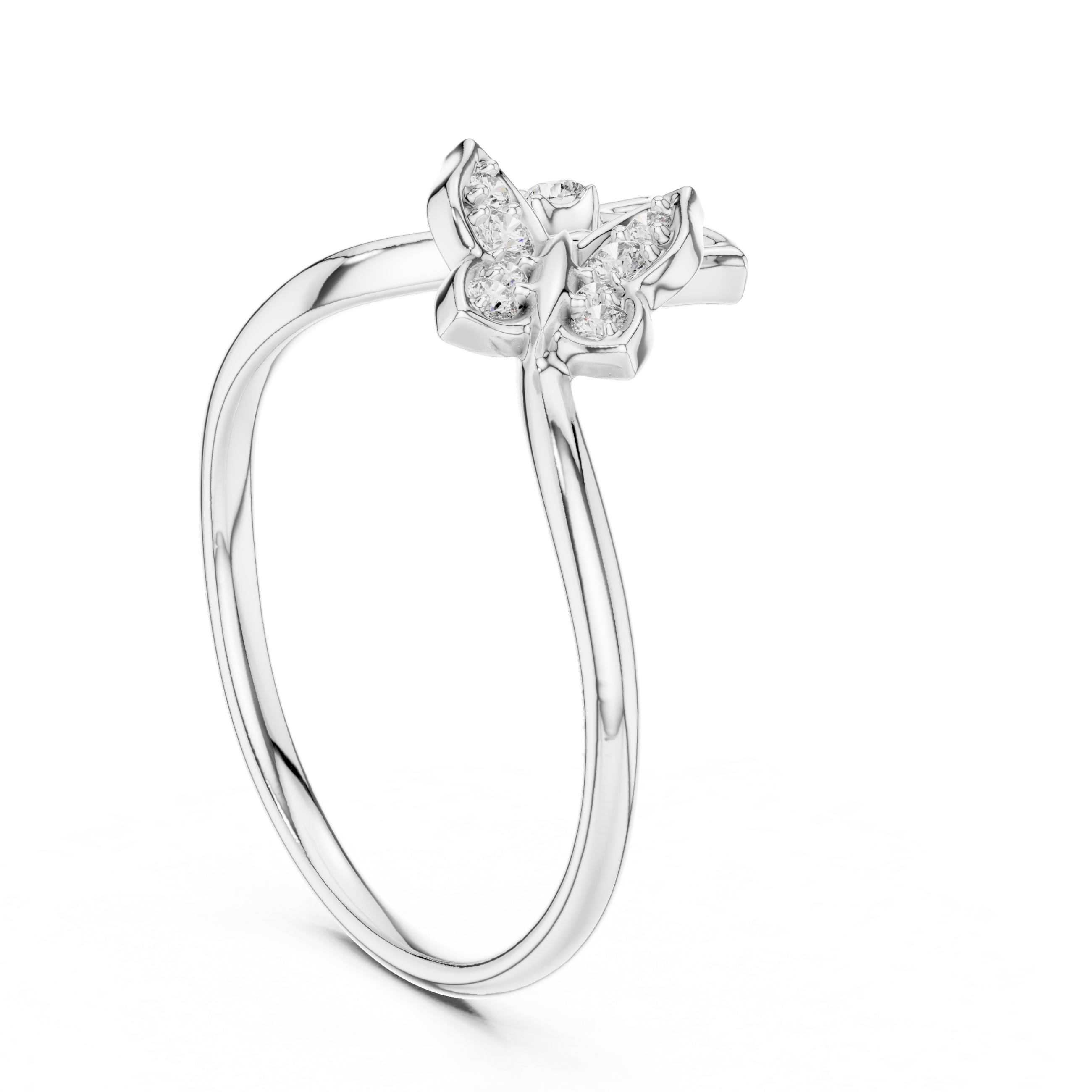 Dual Butterfly Lab-Grown Diamond Ring