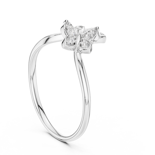 Dual Butterfly Lab-Grown Diamond Ring