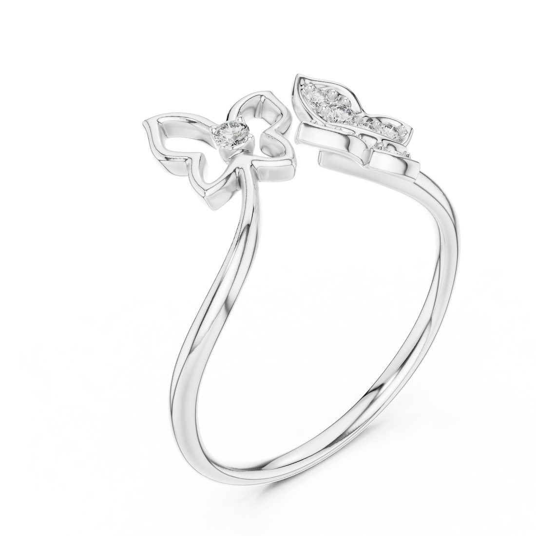 Dual Butterfly Lab-Grown Diamond Ring