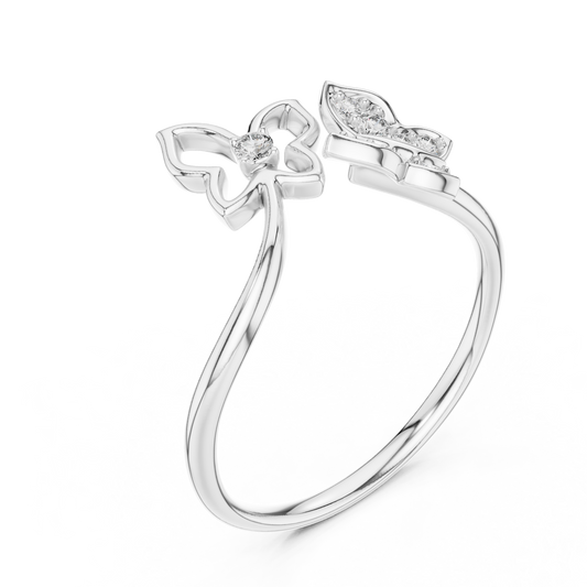 Dual Butterfly Lab-Grown Diamond Ring