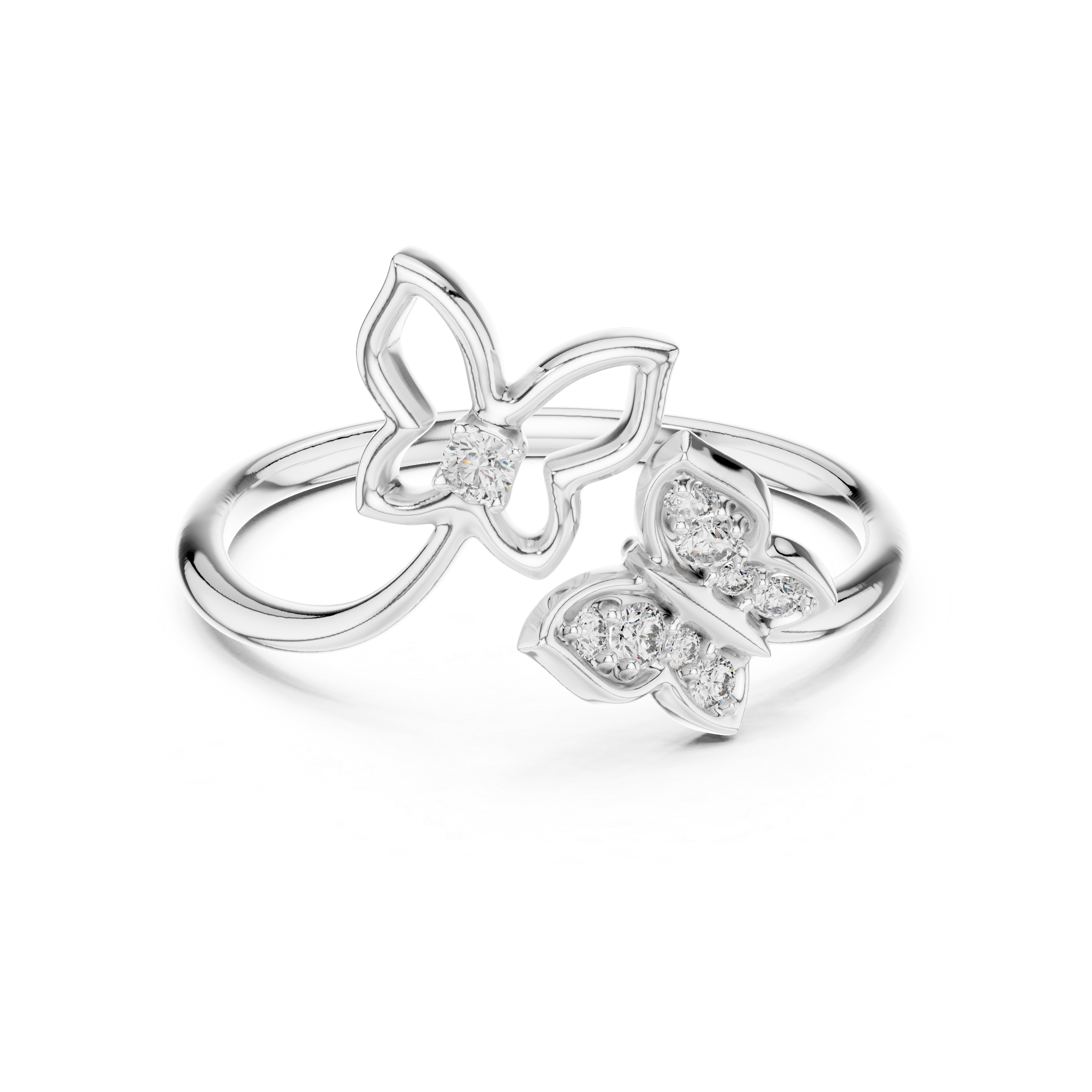 Dual Butterfly Lab-Grown Diamond Ring