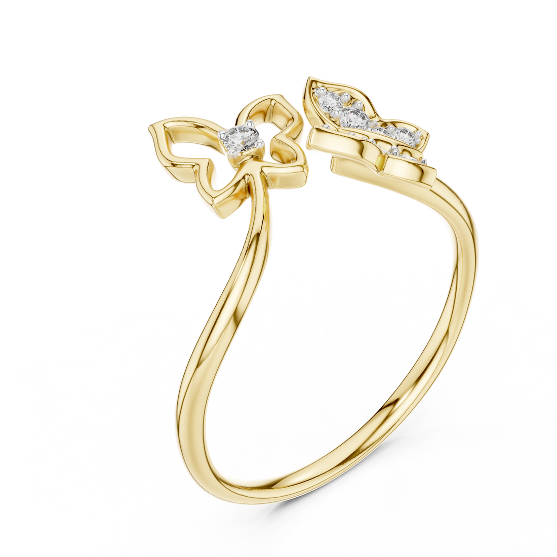 Dual Butterfly Lab-Grown Diamond Ring