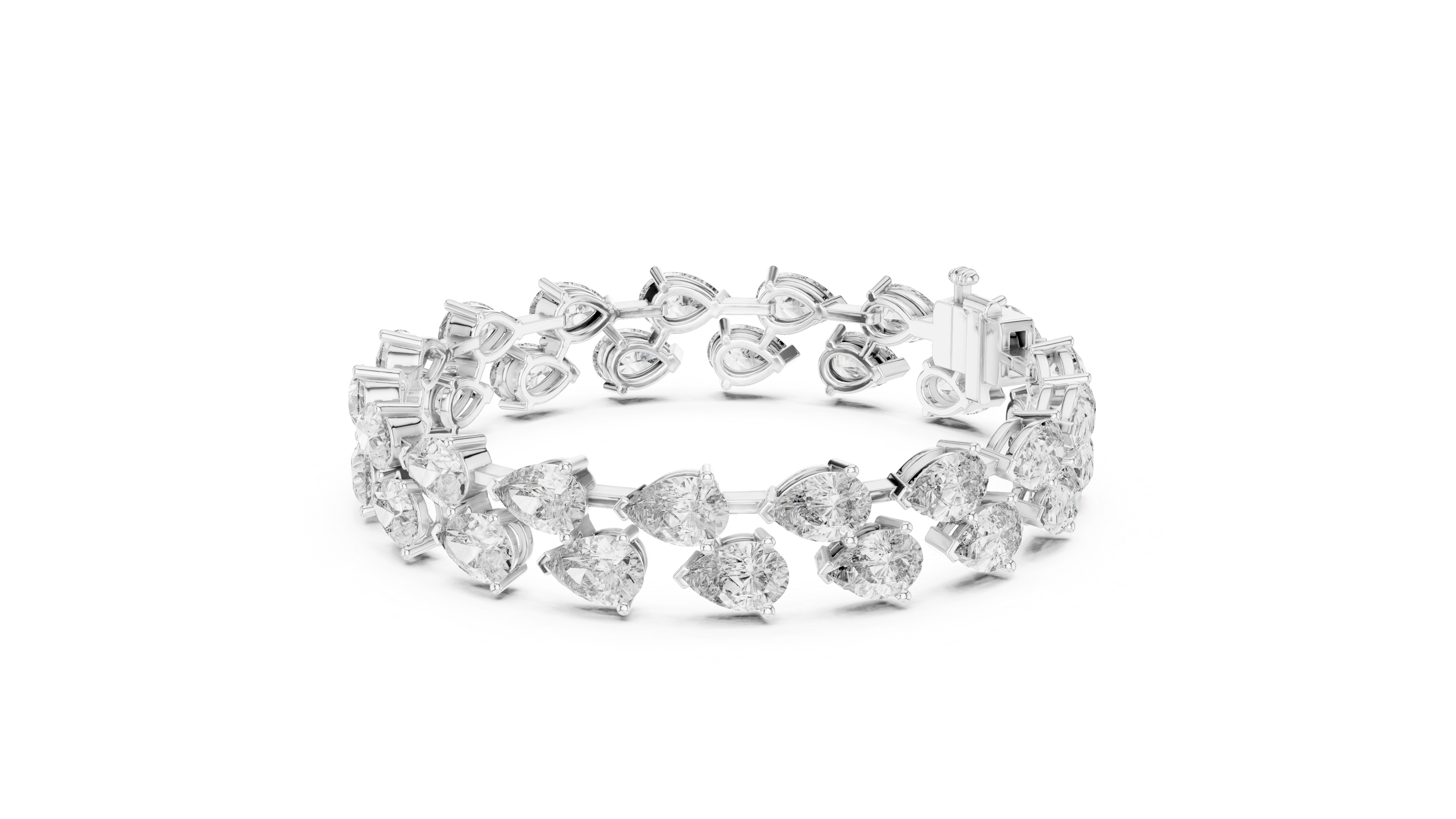 Pear Lab-Grown Diamond Tennis Bracelet