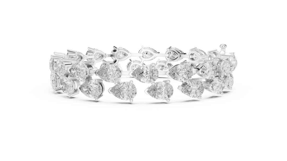 Pear Lab-Grown Diamond Tennis Bracelet