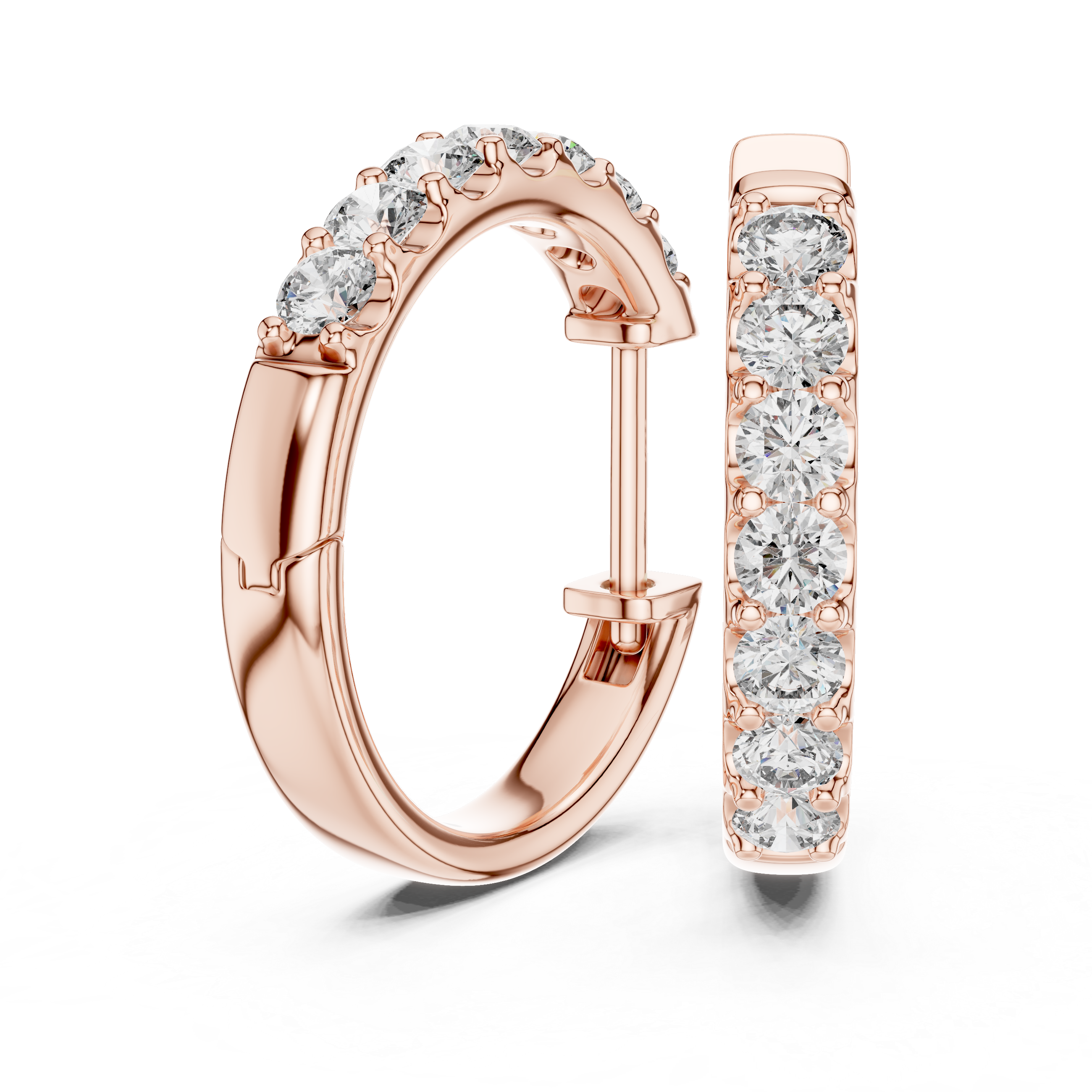 Aurora Round Lab-Grown Diamond Hoop Earrings