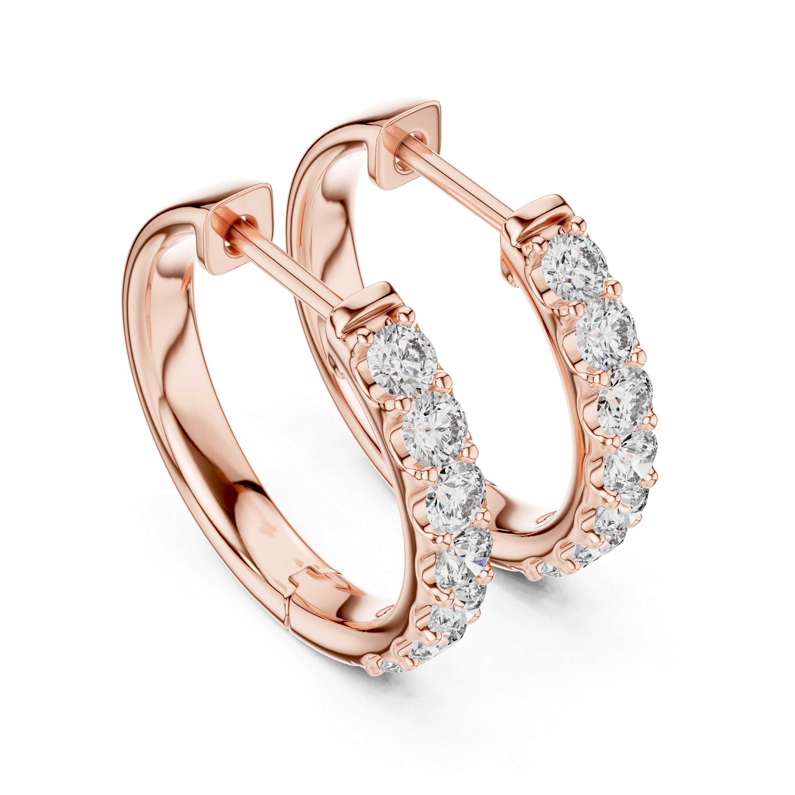 Aurora Round Lab-Grown Diamond Hoop Earrings