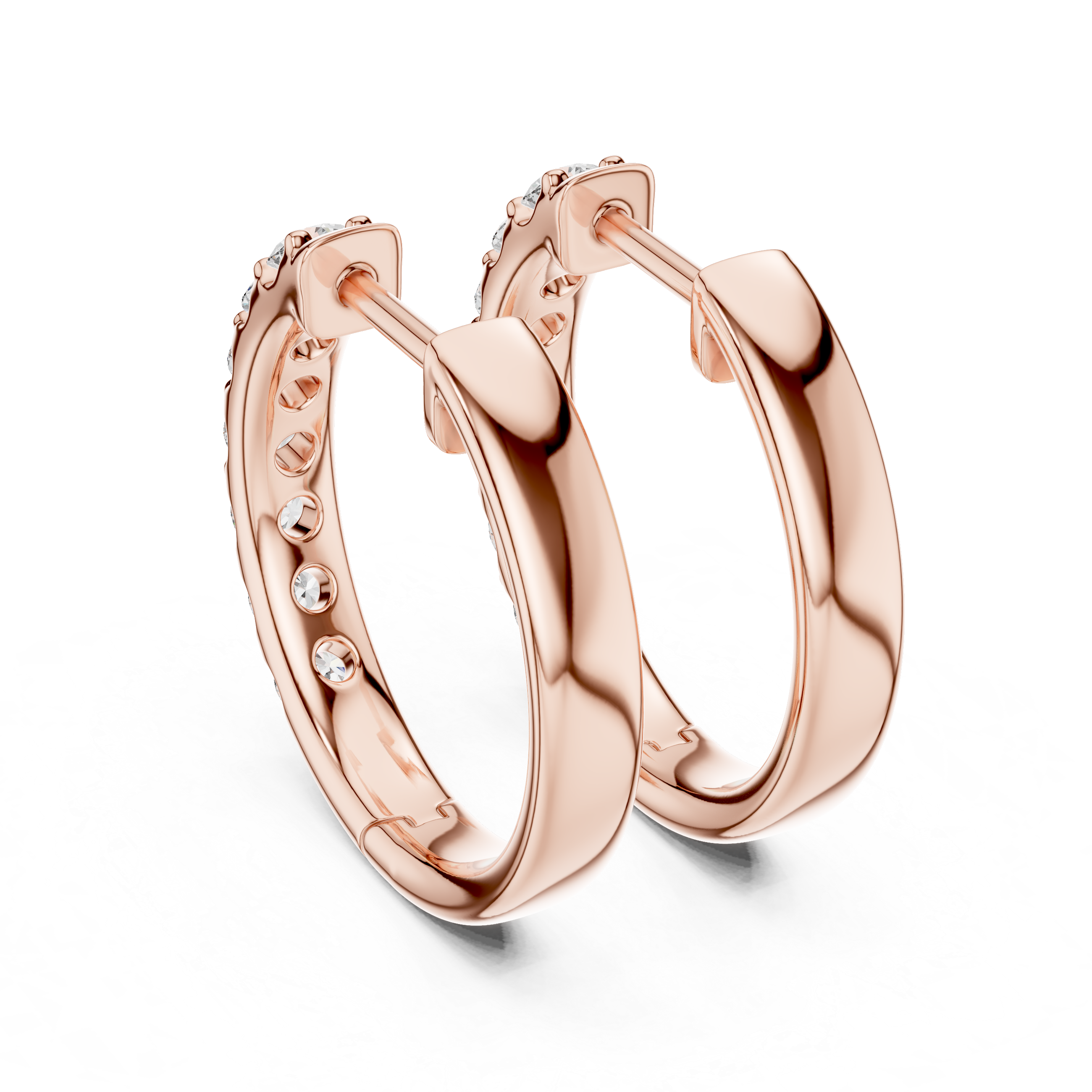Aurora Round Lab-Grown Diamond Hoop Earrings