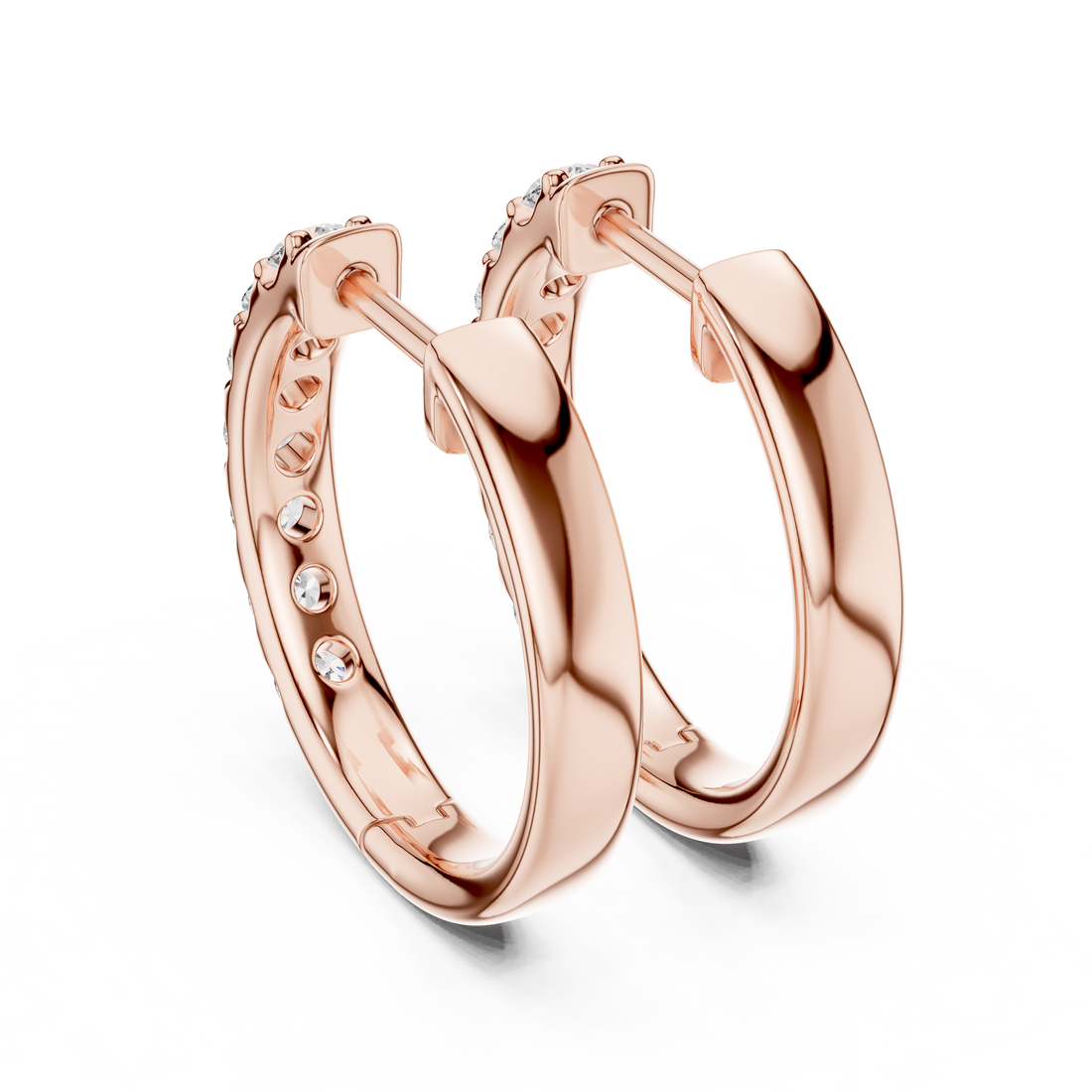 Aurora Round Lab-Grown Diamond Hoop Earrings