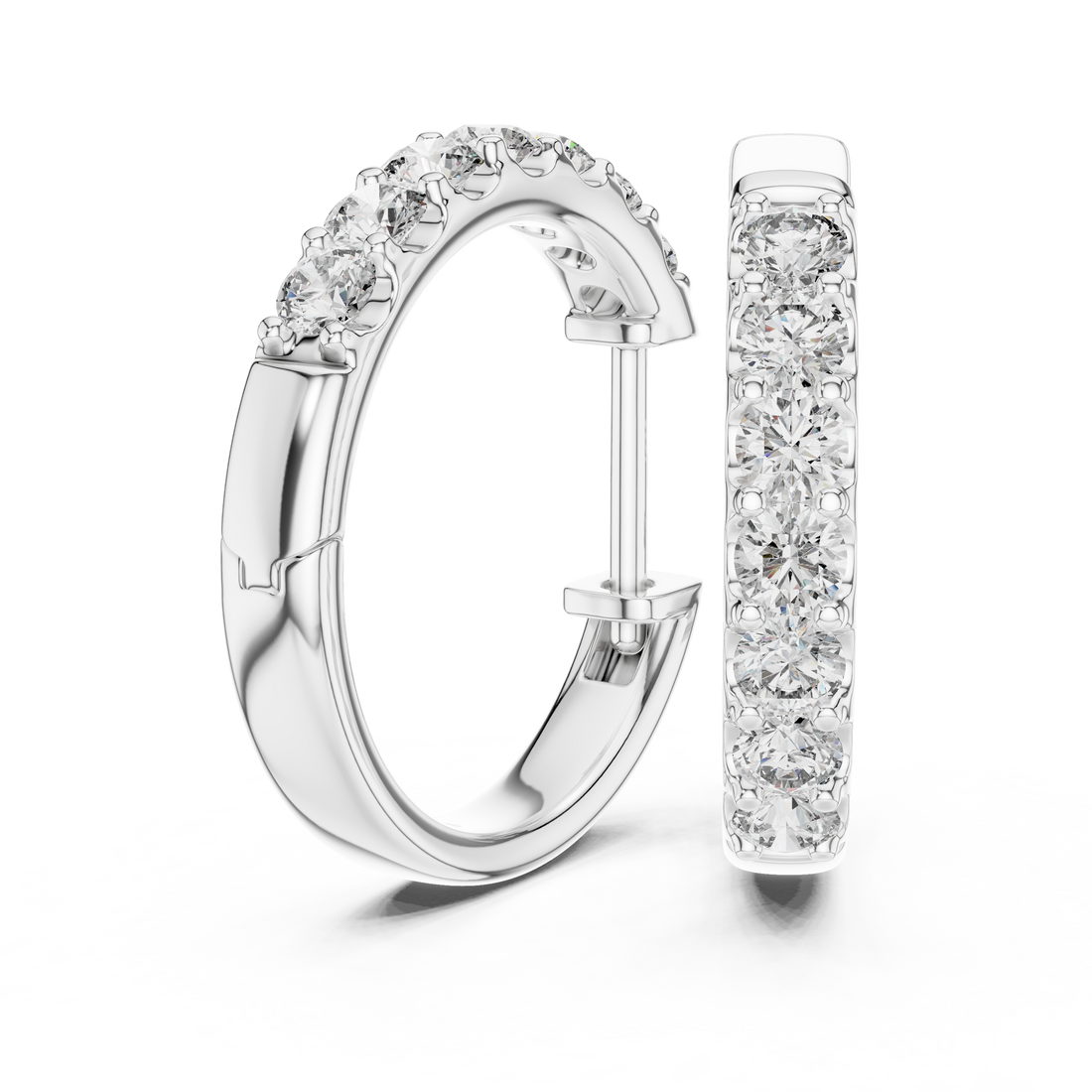 Aurora Round Lab-Grown Diamond Hoop Earrings