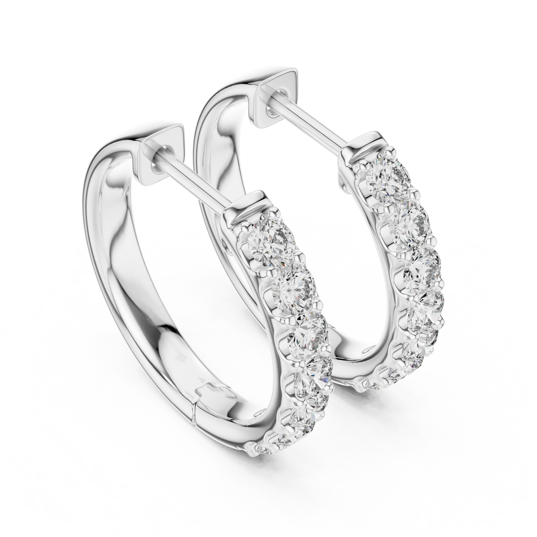 Aurora Round Lab-Grown Diamond Hoop Earrings