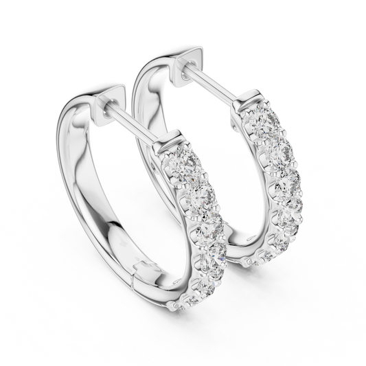 Aurora Round Lab-Grown Diamond Hoop Earrings