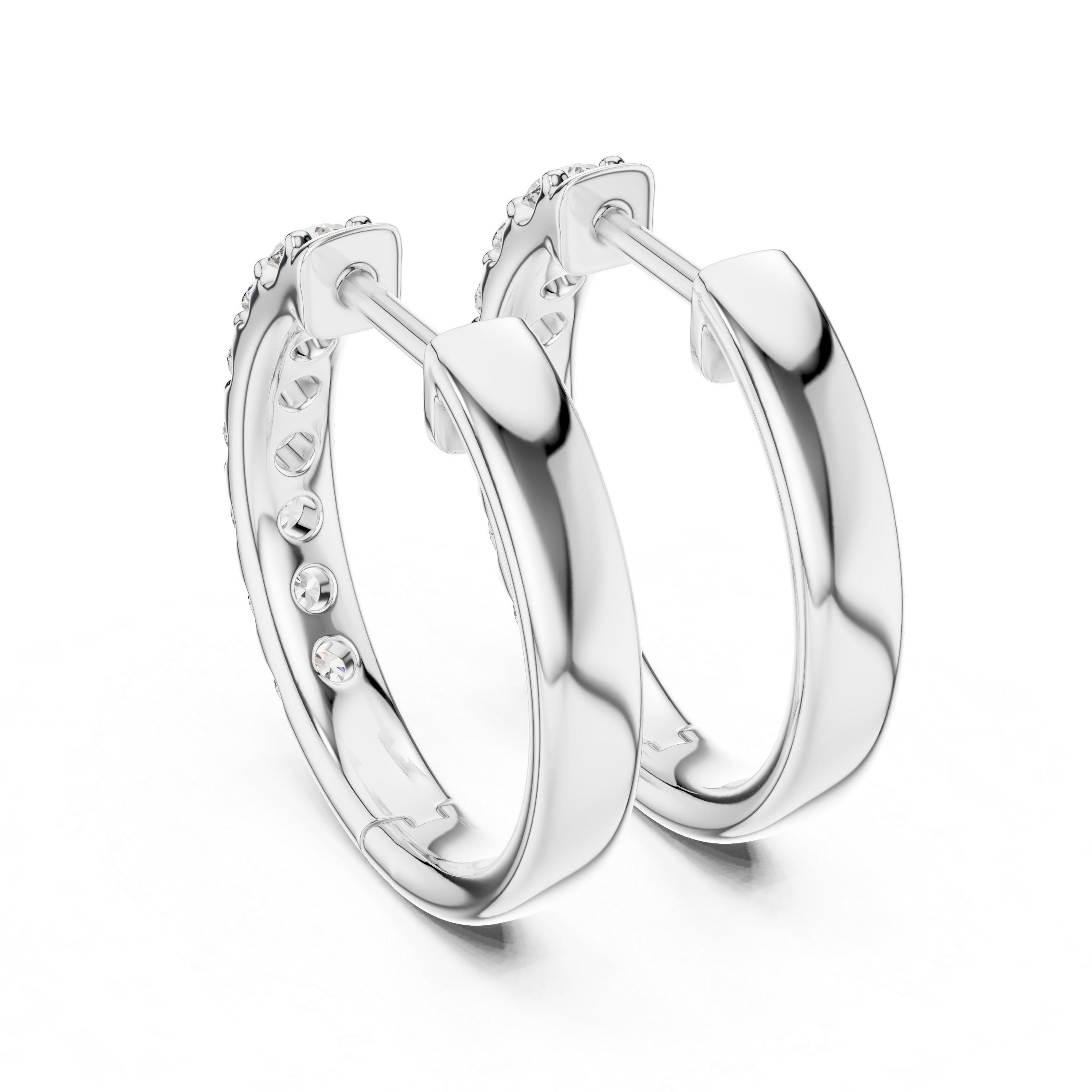 Aurora Round Lab-Grown Diamond Hoop Earrings